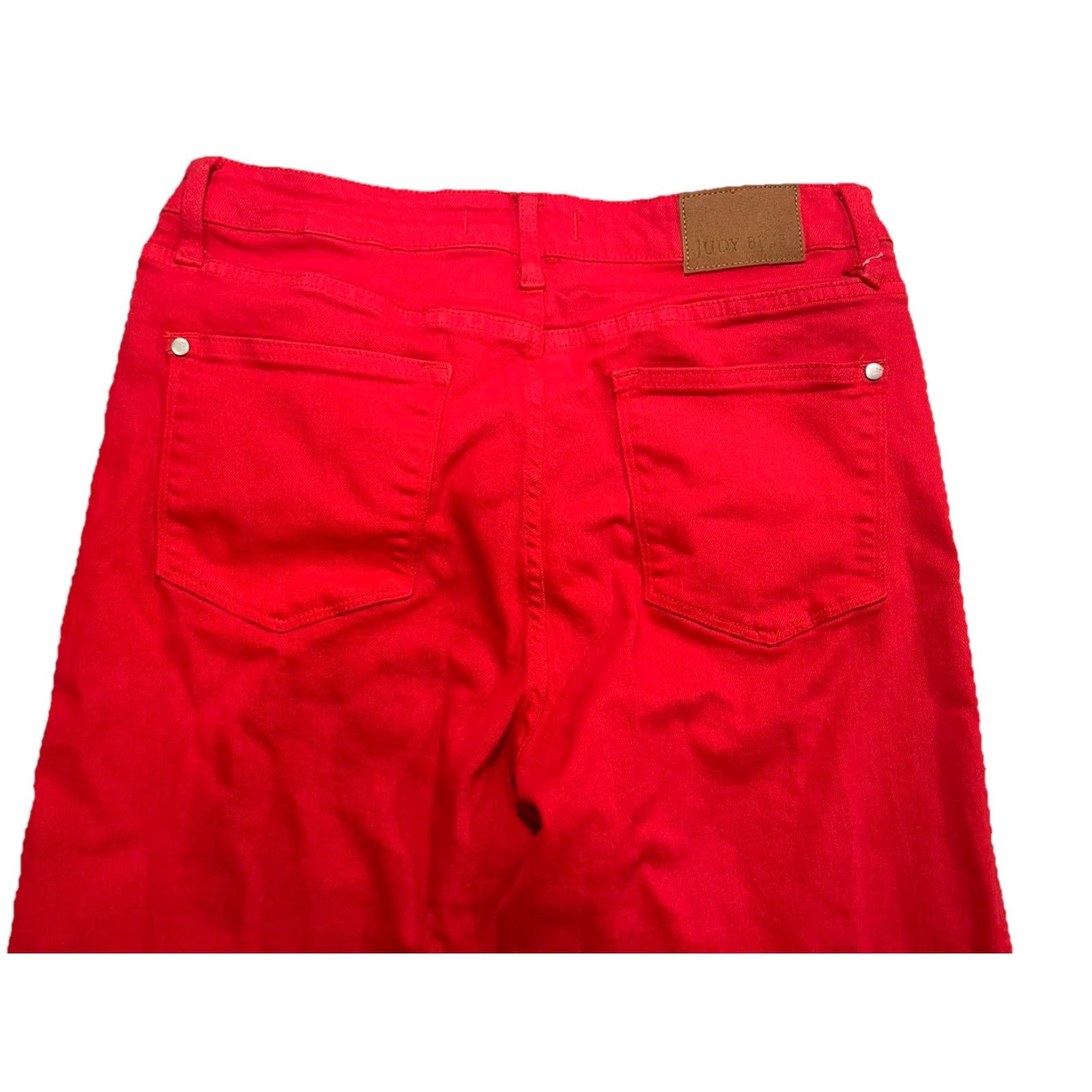 Vintage Judy Blue Garment Dyed Denim Jeans Red 90s Straight Womens Sz 13/31 High Waist 32 in Inseam 31 in Zip Button 5-Pocket Size 24" / US 00 / IT 34 - 5 Thumbnail