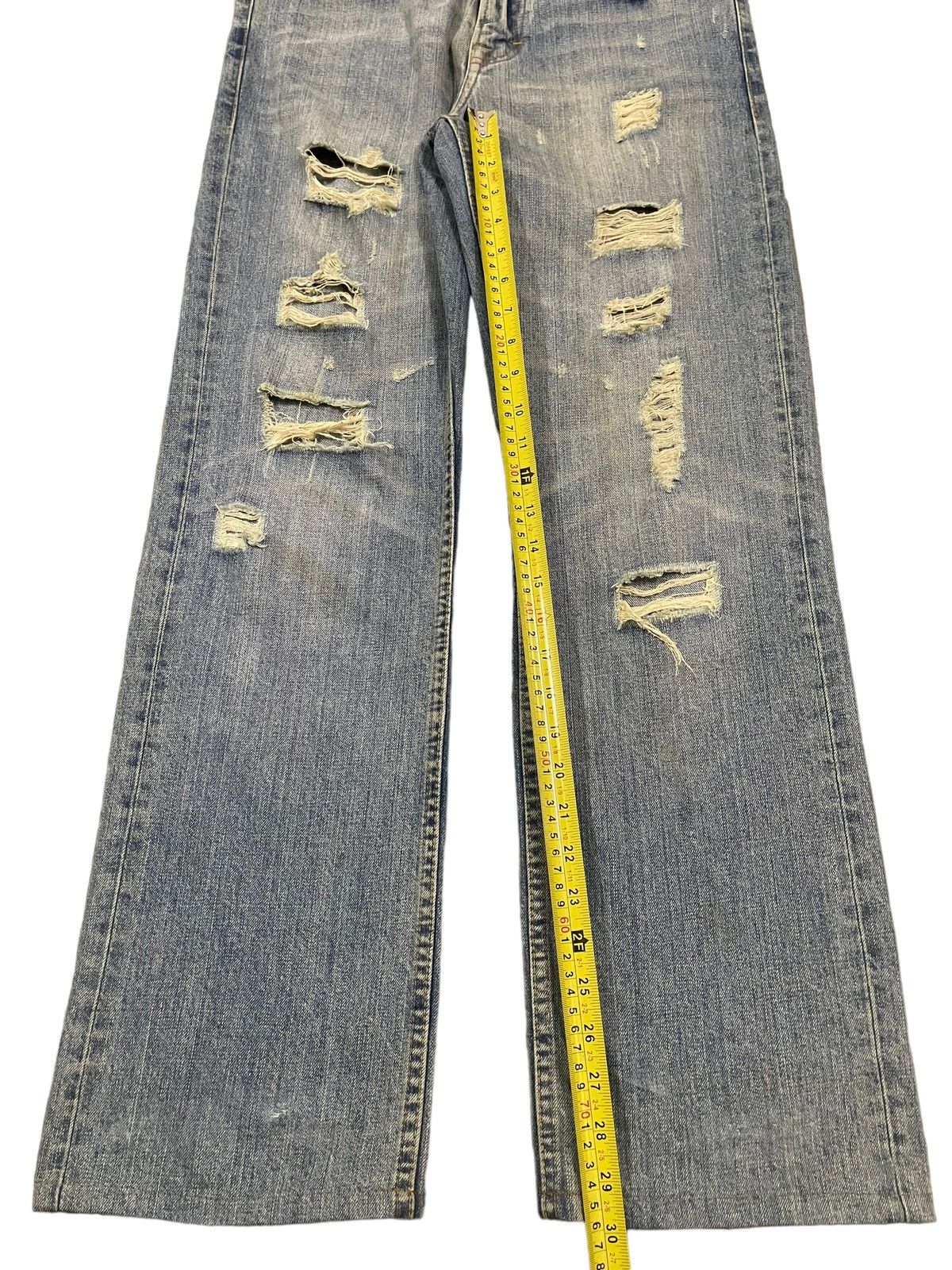 14th Addiction Vintage Japanese Brand Blue Wash Style Distressed Jeans Size US 31 - 12 Thumbnail