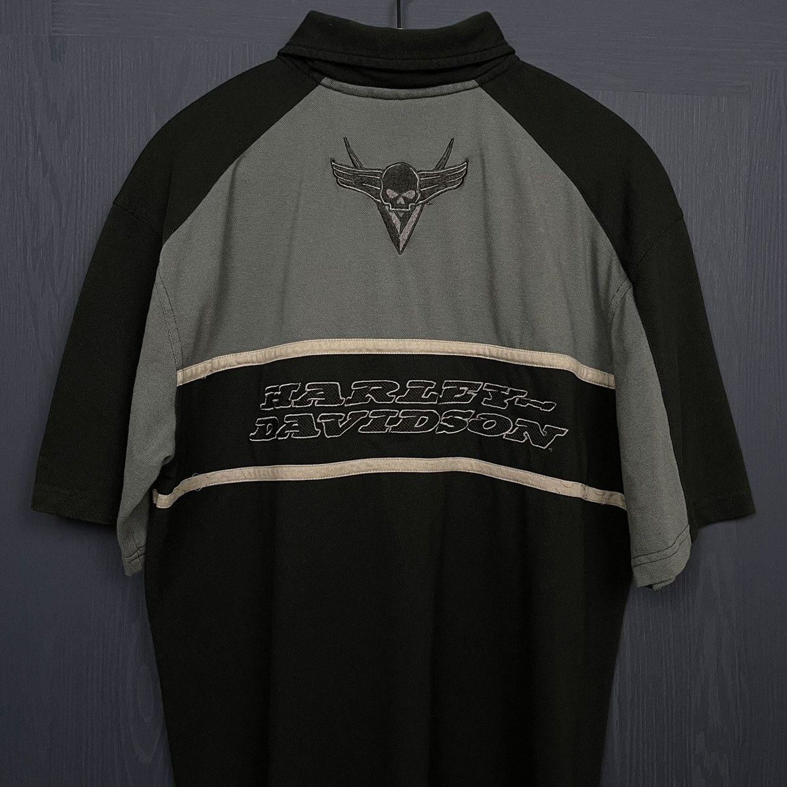 Harley Davidson × Japanese Brand × Vintage 🇺🇸2010 HARLEY-D Skull Polo Size US M / EU 48-50 / 2 - 2 Thumbnail