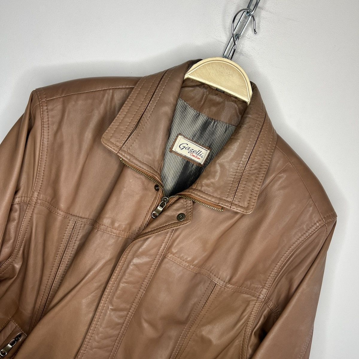 Leather × Vintage Vintage Brown Leather Motor Biker Jacket Trucker Genuine Size US M / EU 48-50 / 2 - 5 Thumbnail