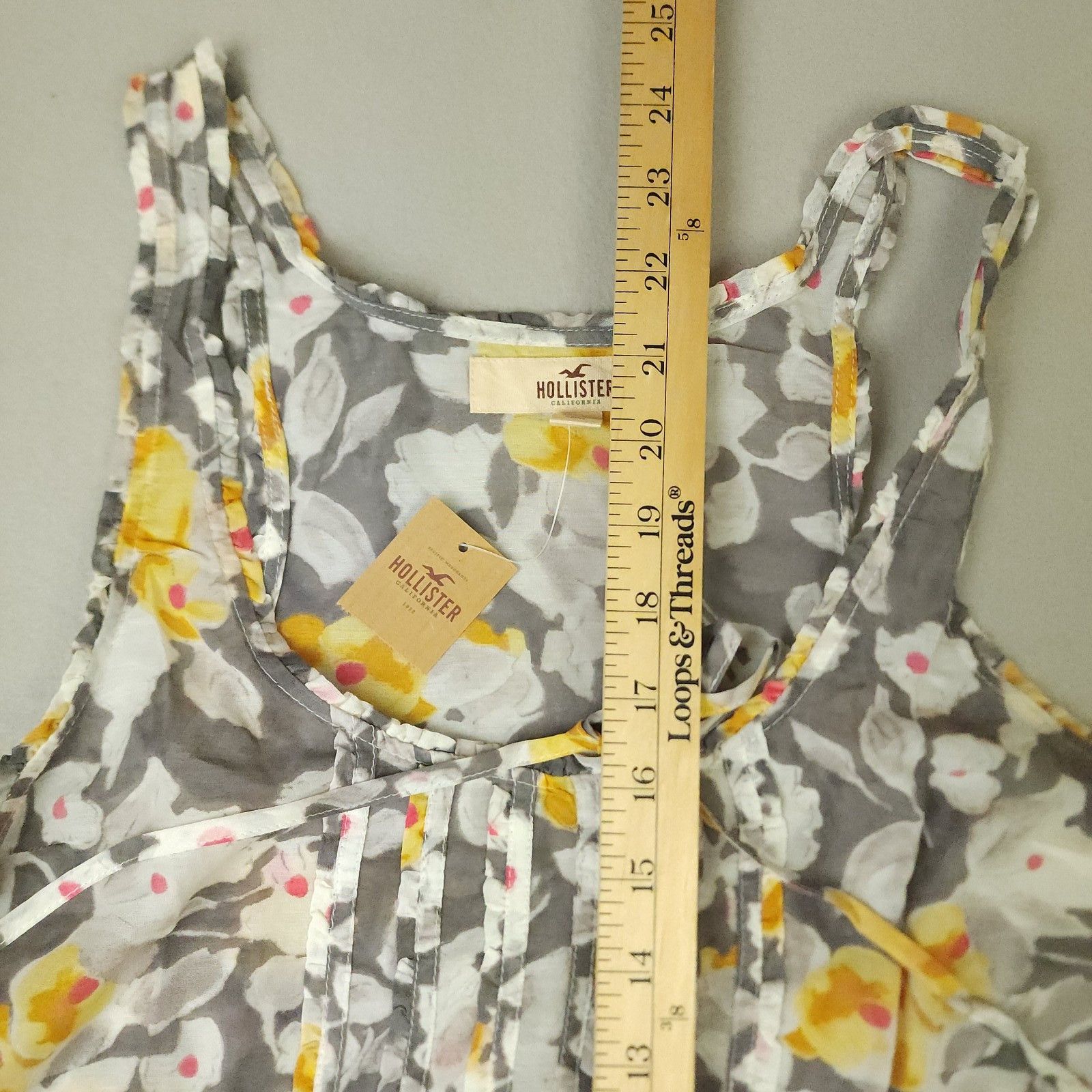 Hollister Hollister Bettys Floral Sheer Tank Top Large Yellow White Size L / US 10 / IT 46 - 3 Thumbnail