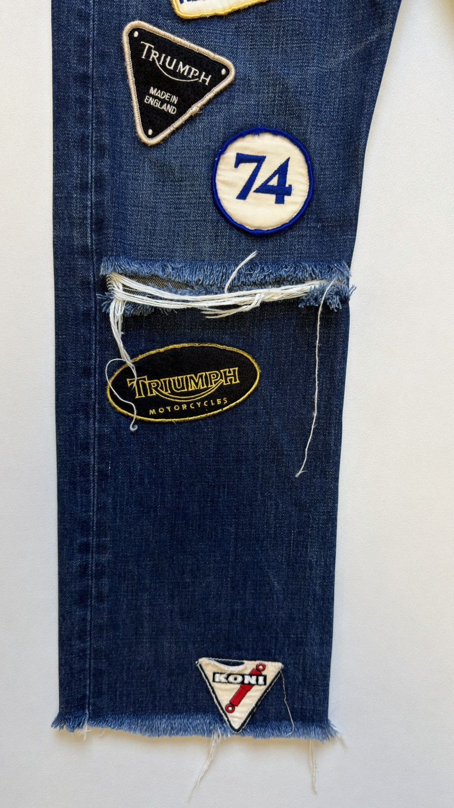 Comme des Garcons 02 ‘Triumph Motorcycles Patch’ Denim Jeans Size US 32 / EU 48 - 9 Thumbnail