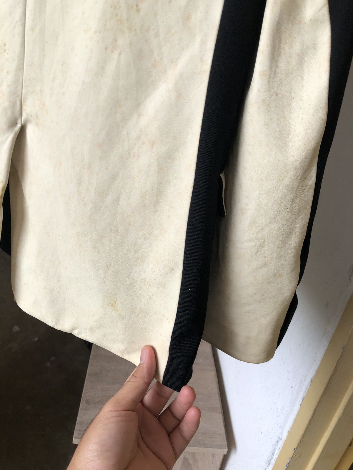 Number (N)ine Rare❗️Number Nine Distressed Leather Blazer Jacket Size US S / EU 44-46 / 1 - 8 Thumbnail