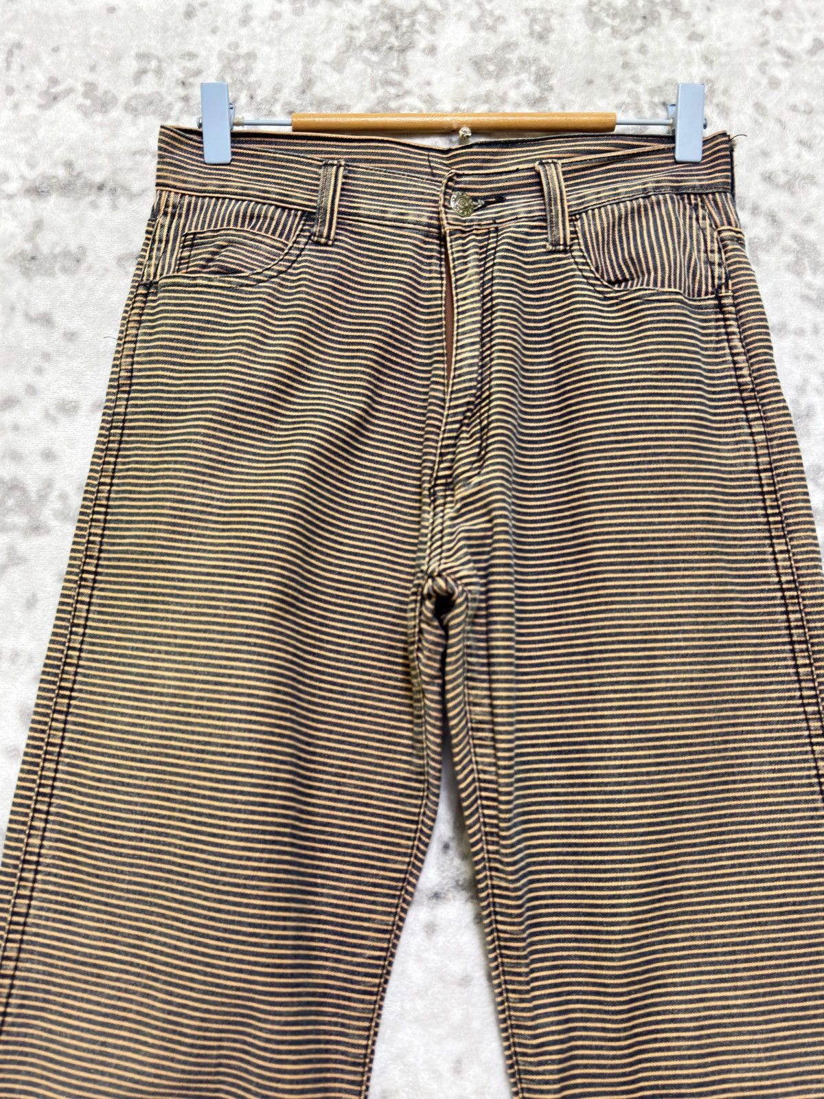 Japanese Brand Vintage Piko Hickory Striped Denim Jeans Size US 28 / EU 44 - 3 Thumbnail