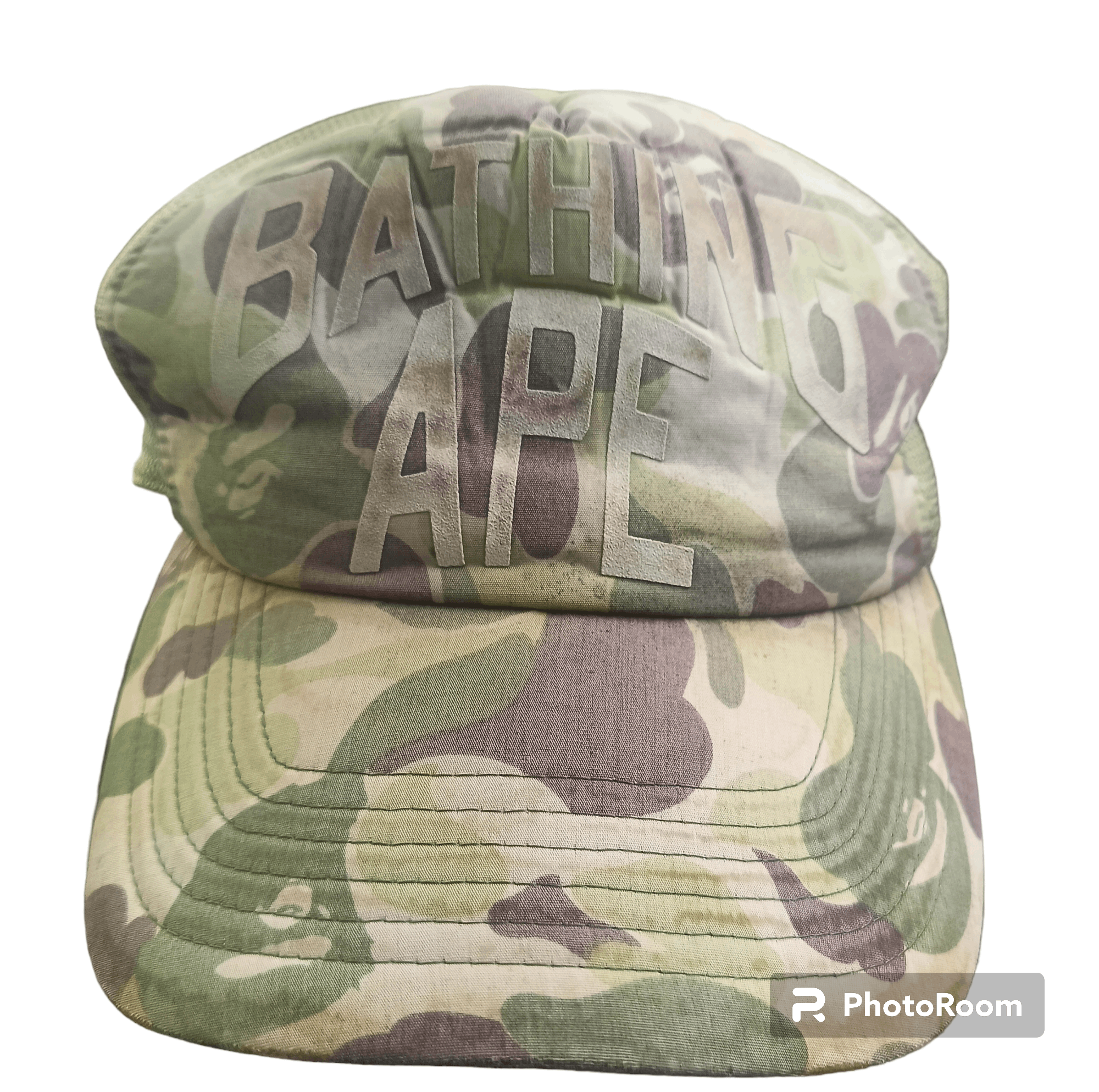 Bape × Vintage Vintage BAPE Camo NYC Logo distressed Mesh Cap Size ONE SIZE - 1 Thumbnail