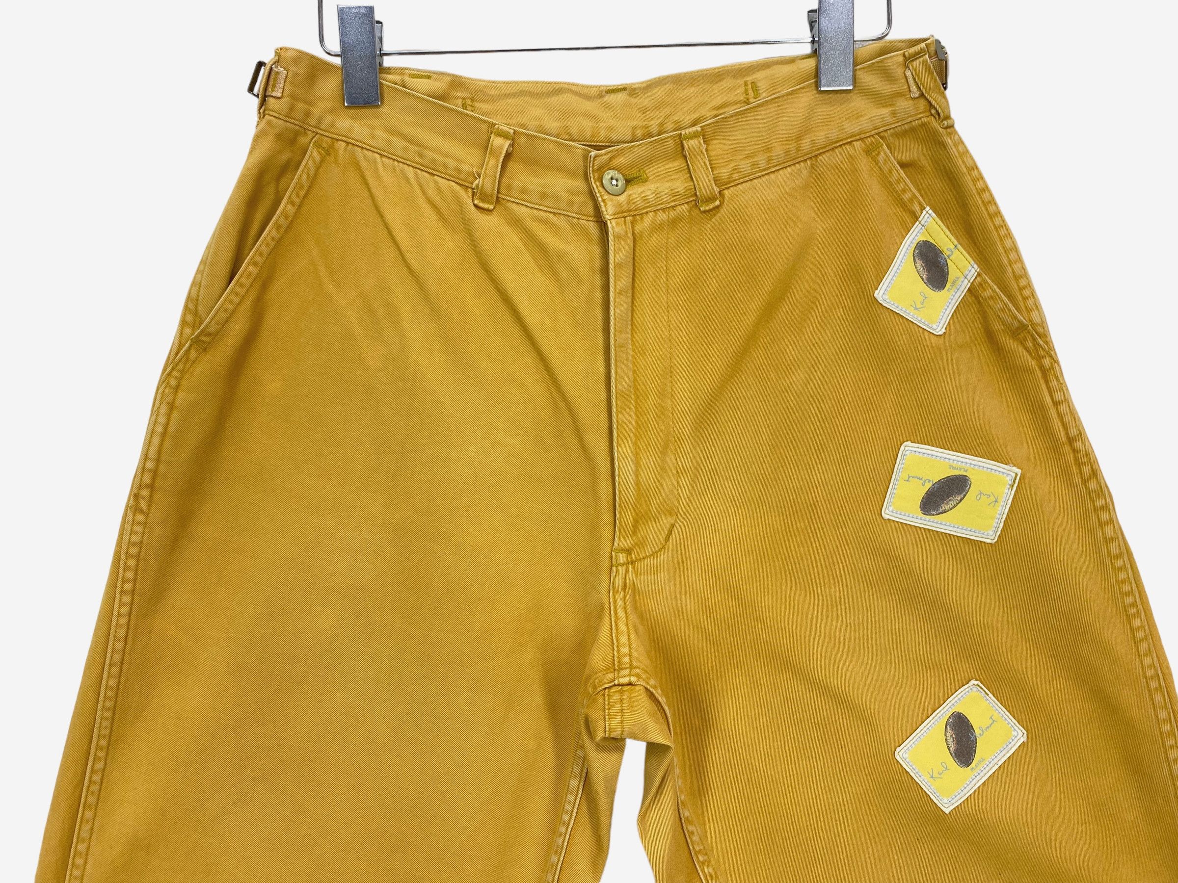 Karl Helmut Karl Helmut Patchwork Yellow Pants ColorBlock Workwear Style Size US 27 - 3 Thumbnail