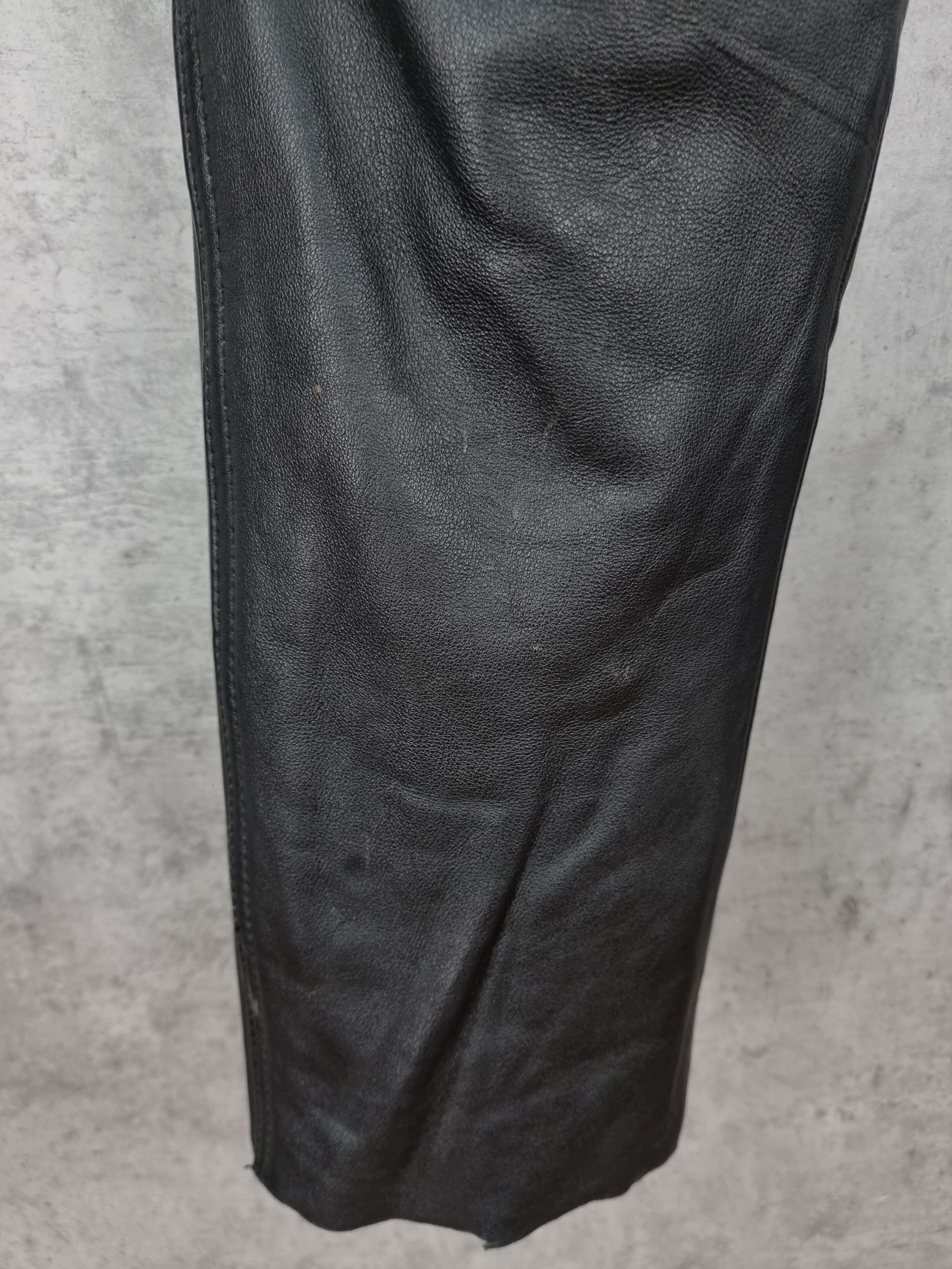 Genuine Leather × Vintage High Waist Leather Retro Pants. Size US 34 / EU 50 - 15 Thumbnail