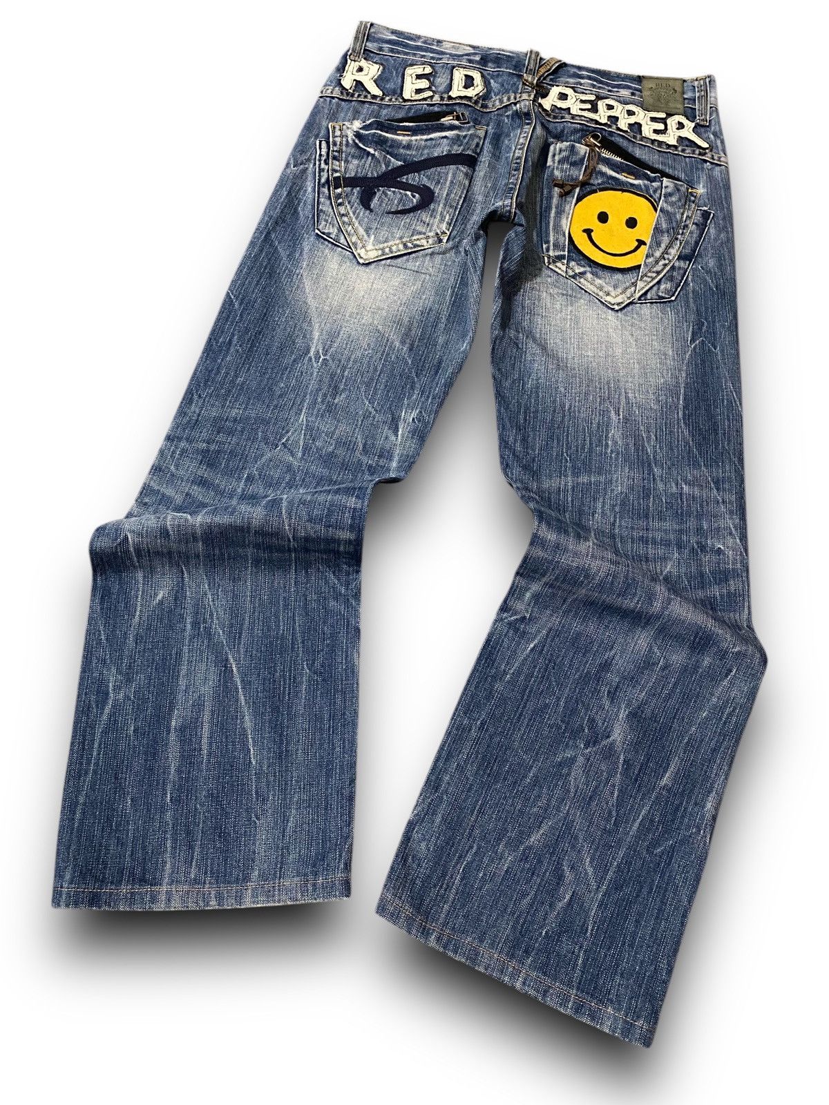 Hysteric Glamour Japan Red Pepper Smiley x Peace Patchwork Jeans Size US 34 / EU 50 - 1 Thumbnail