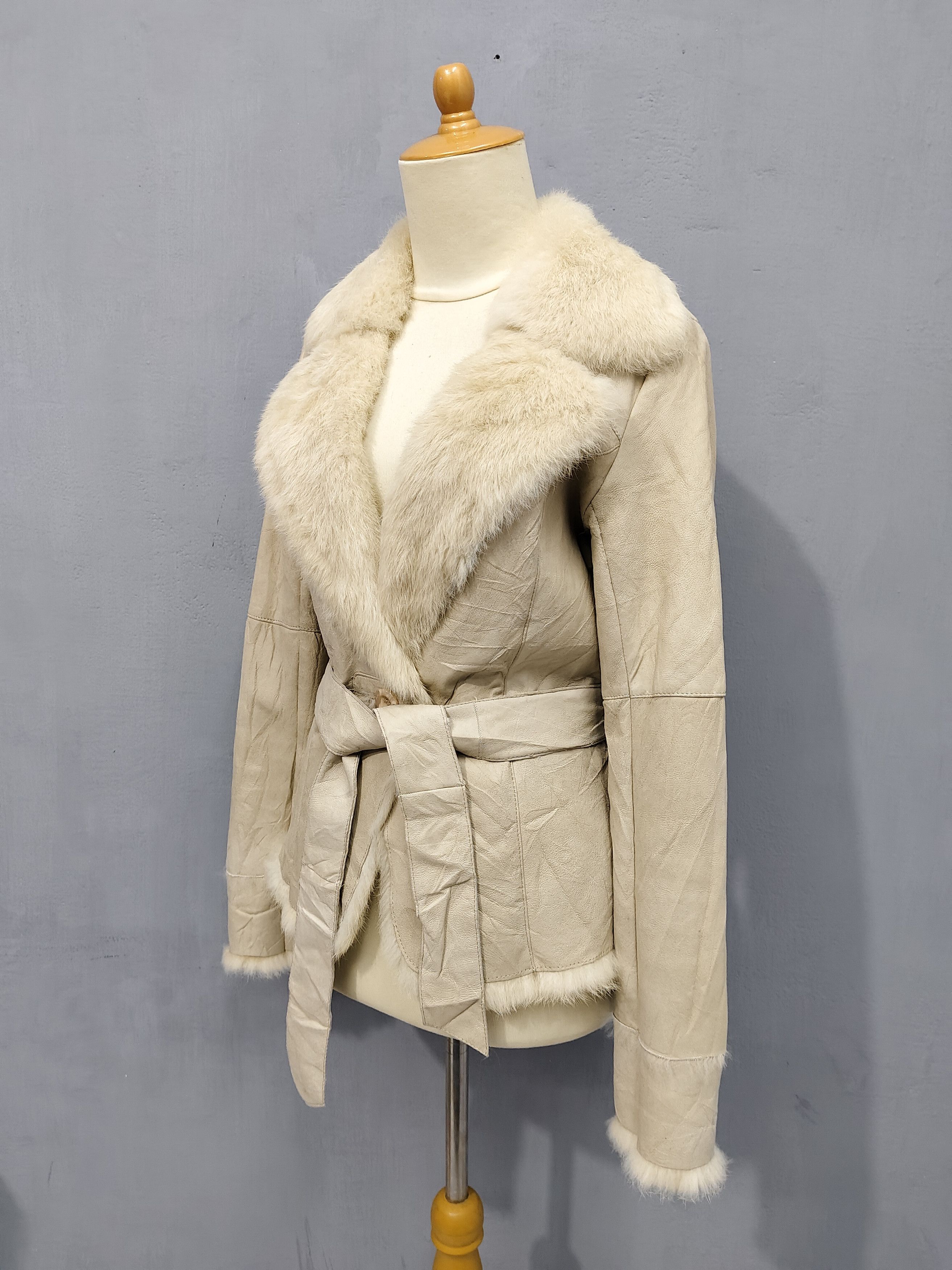 Japanese Brand 2000s Au Petit Matin🇯🇵 Boutique Belted Rabbit Fur Leather Size M / US 6-8 / IT 42-44 - 5 Thumbnail