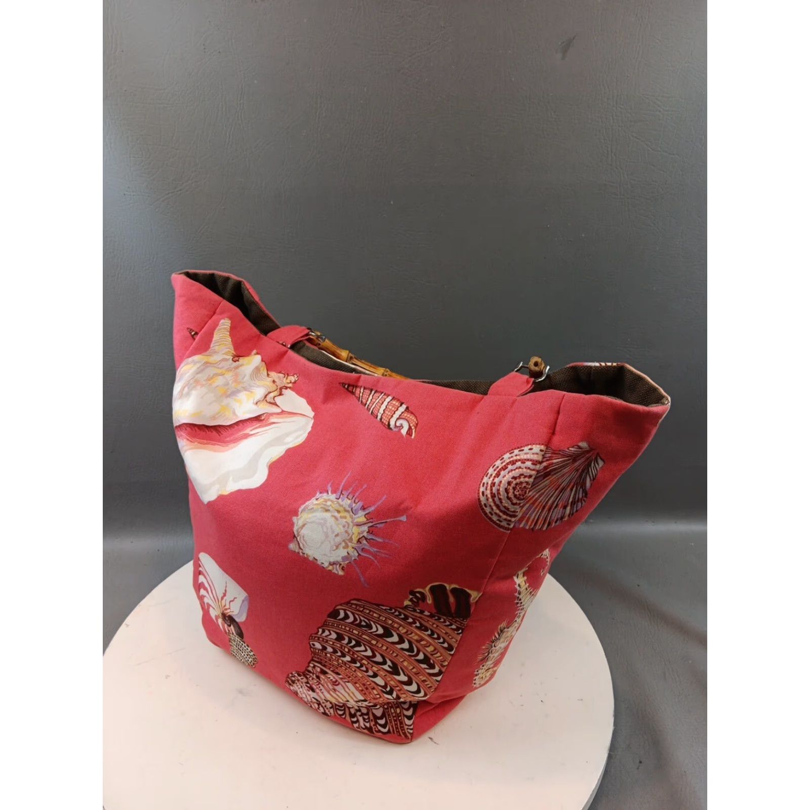 Vintage VINTAGE Atlanta Crabbie Tote Bag Canvas Dual Bamboo Handles Red Sea Figure Graphics GUC Size ONE SIZE - 3 Thumbnail