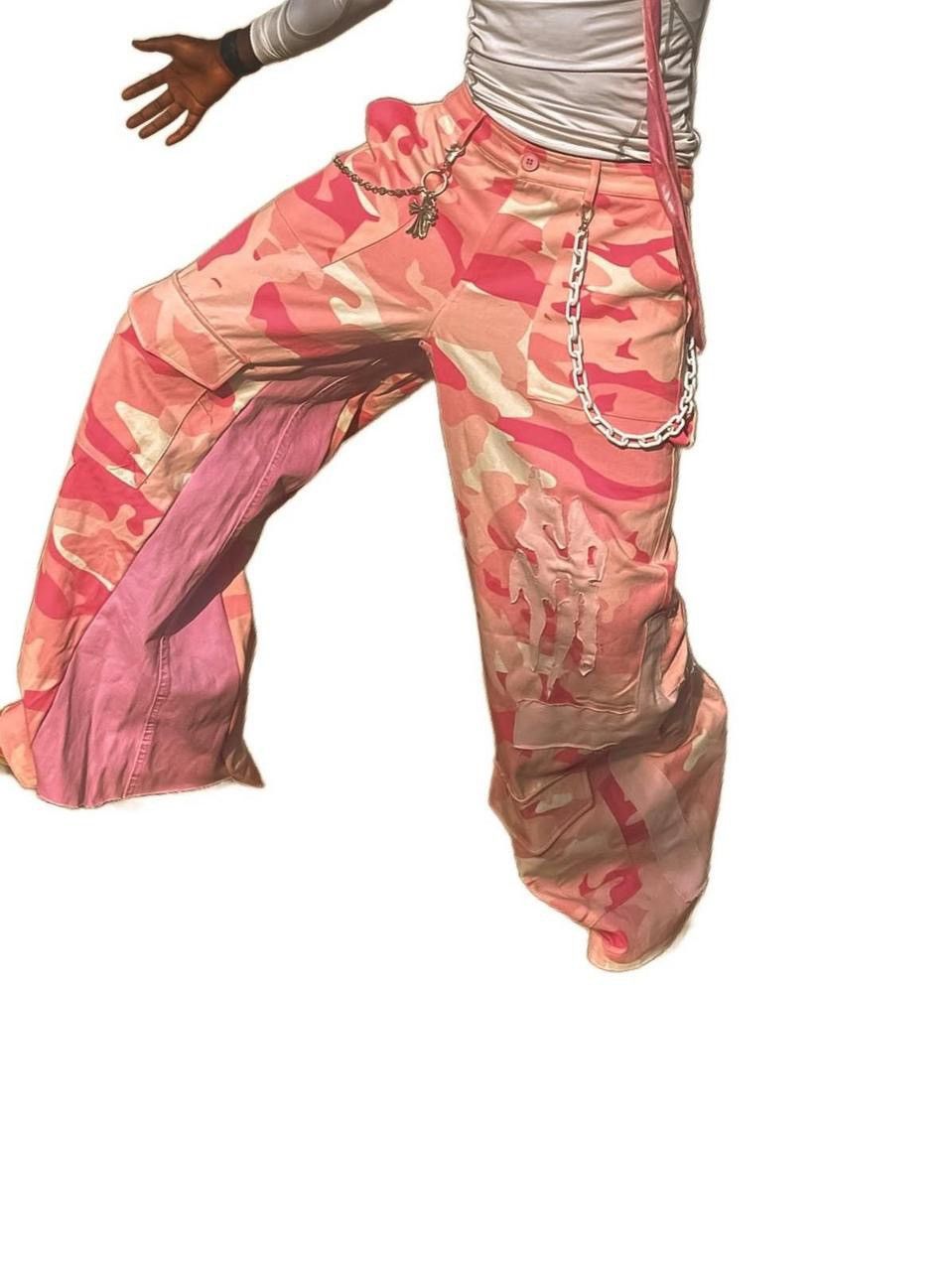 Handmade Pink Camo Pants Size US 30 / EU 46 - 4 Thumbnail