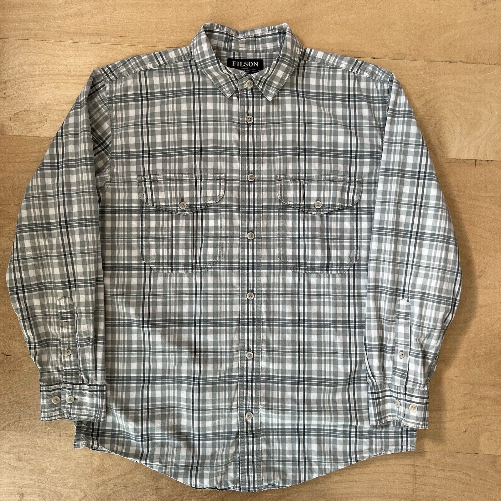 Filson Filson Lightweight Shirt M White Gray Workwear Outdoors Size US M / EU 48-50 / 2 - 2 Thumbnail
