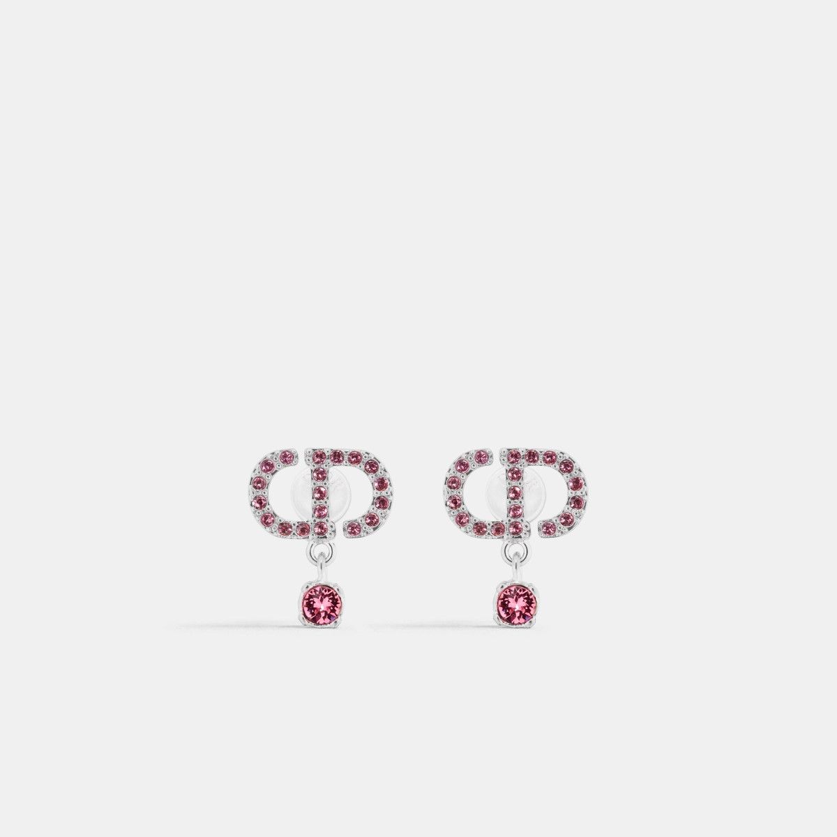 Dior o1bcso1str0126 Size:OS/Petit Cd Earrings in Silver/Pink Size ONE SIZE - 1 Thumbnail