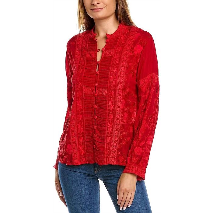 Johnny Was Branch Arwen Blouse In Tango Red | Grailed