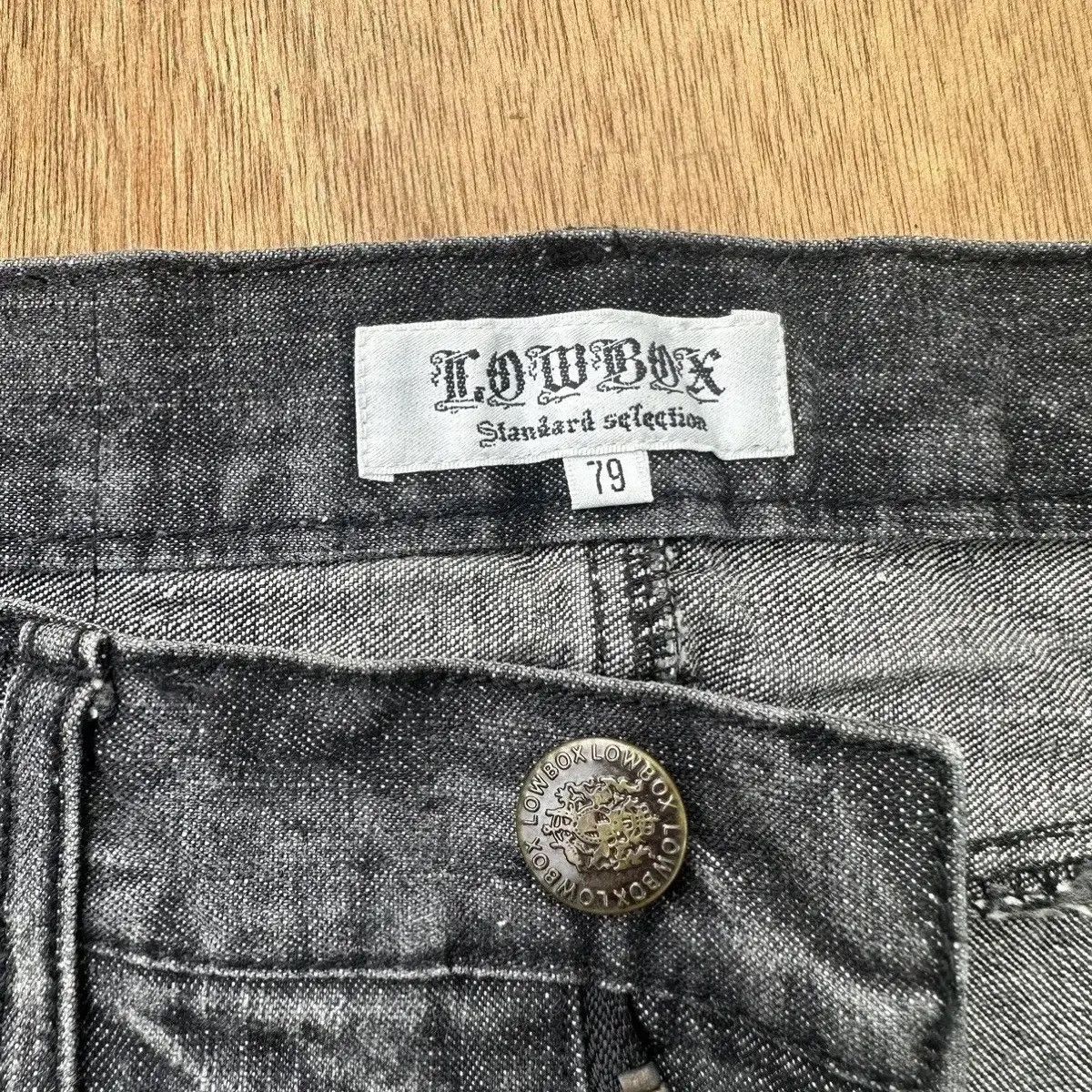 LOWBOX SICKS 🔥VINTAGE LOWBOX JEANS PUNK FLARE WASHED BLACK BONDAGE Size US 31 - 10 Thumbnail