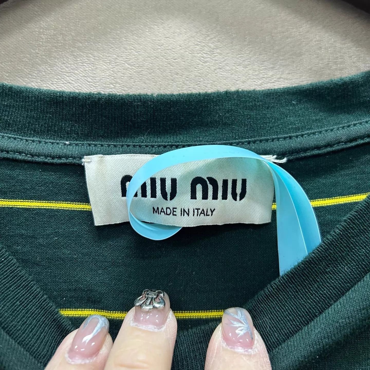 Miu Miu MIU MIU SS24 distressed striped logopocket long sleeve M Size US M / EU 48-50 / 2 - 4 Thumbnail