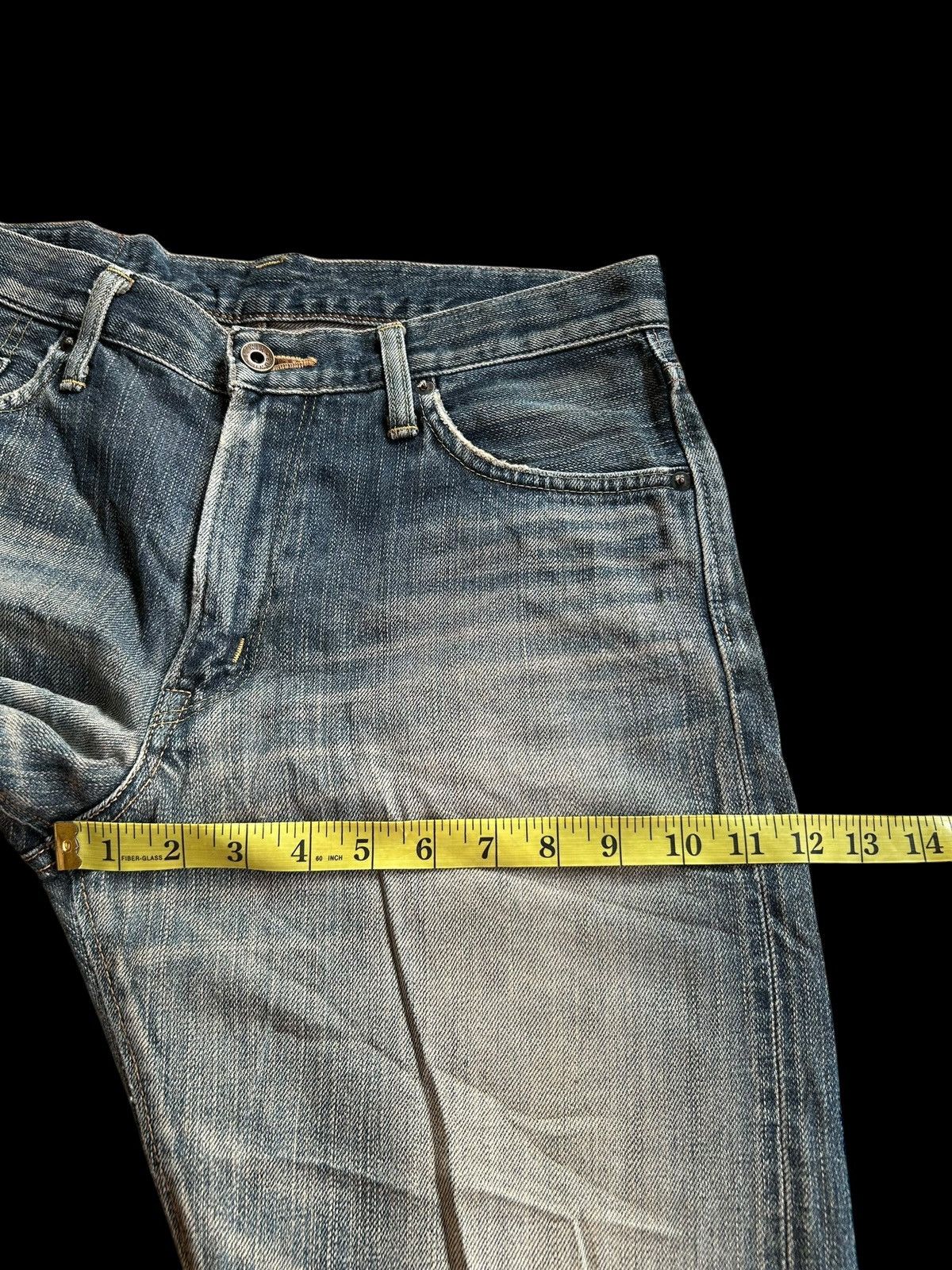 Japanese Brand × Kapital × Vintage Rusty Edwin Selvedge Distressed Short Denim jeans Size US 31 - 14 Thumbnail