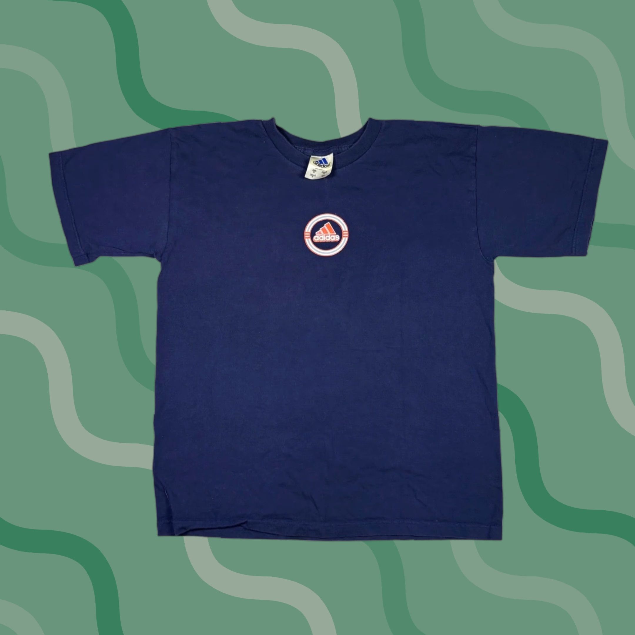 Adidas VINTAGE Adidas Graphic Center Logo T-Shirt Navy Blue Mens M Short Sleeve 1990s Logo Size US M / EU 48-50 / 2 - 1 Thumbnail