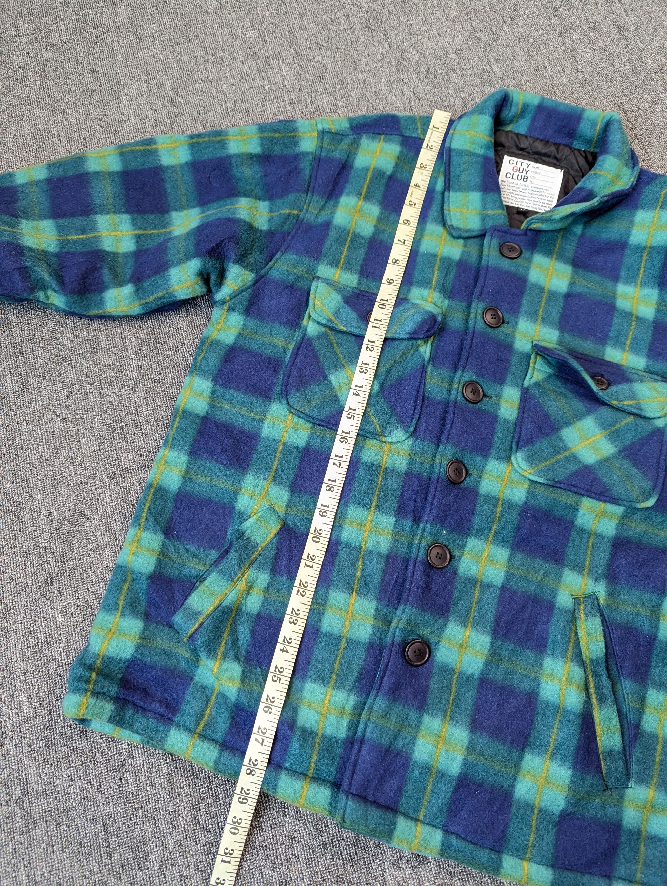 Japanese Brand City Guy Club Checked Fleece Quilted Button Ups Jacket Size US M / EU 48-50 / 2 - 14 Thumbnail