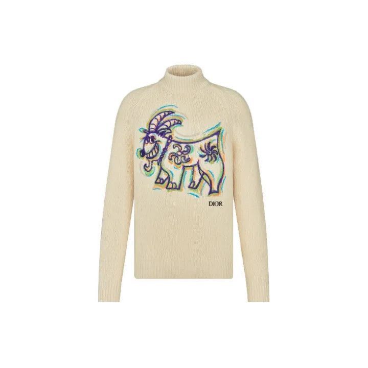 Dior Dior Dior x Kenny Scharf Embroidered Long Sleeve Knitwear Size US L / EU 52-54 / 3 - 1 Thumbnail