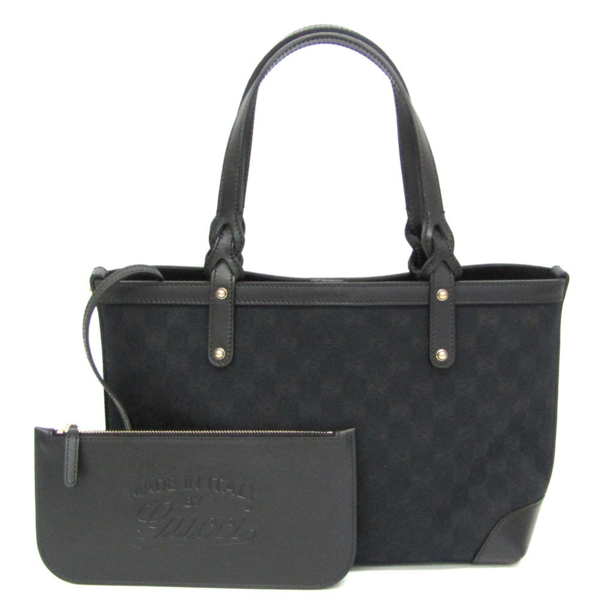 Gucci GG Canvas 269878 Women's LeatherGG Canvas HandbagTote Bag Black