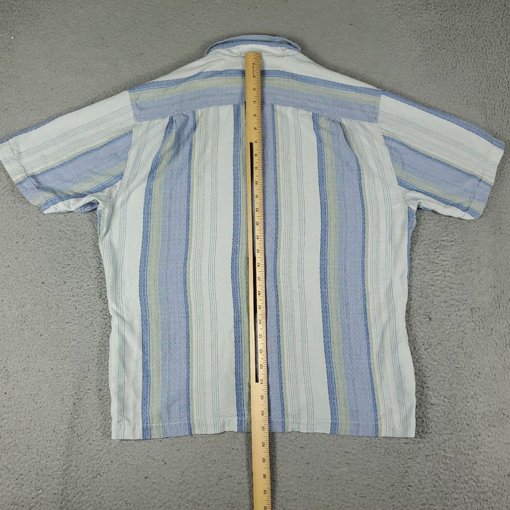 Tommy Bahama Tommy Bahama Shirt Mens Large Silk Short Sleeve Button-Up Striped Blue Hawaiian Beach Mens Size US L / EU 52-54 / 3 - 4 Thumbnail