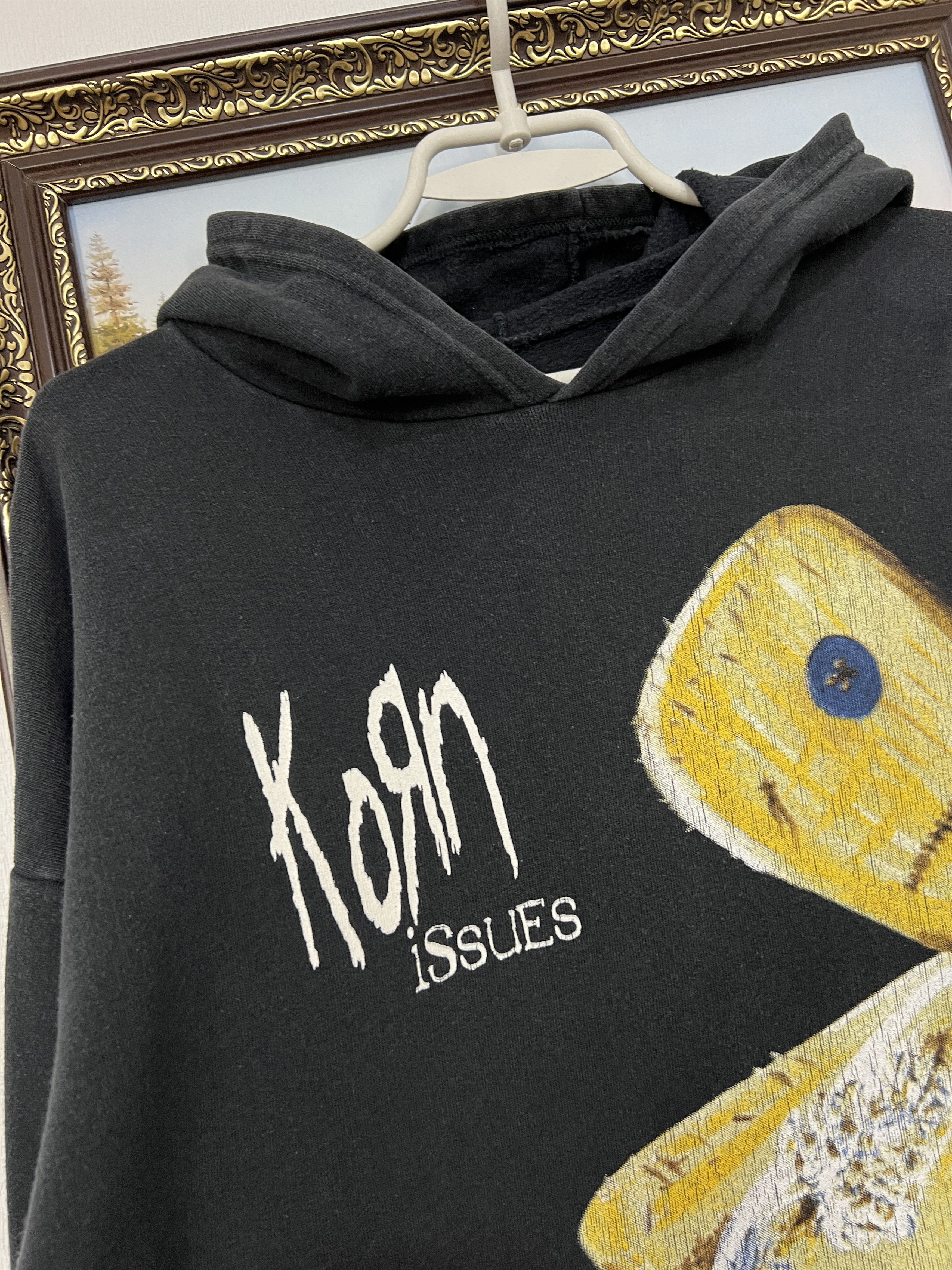 Vintage Vintage Korn Issues Band Hoodie Rare Black Over Print Band Size US L / EU 52-54 / 3 - 4 Thumbnail