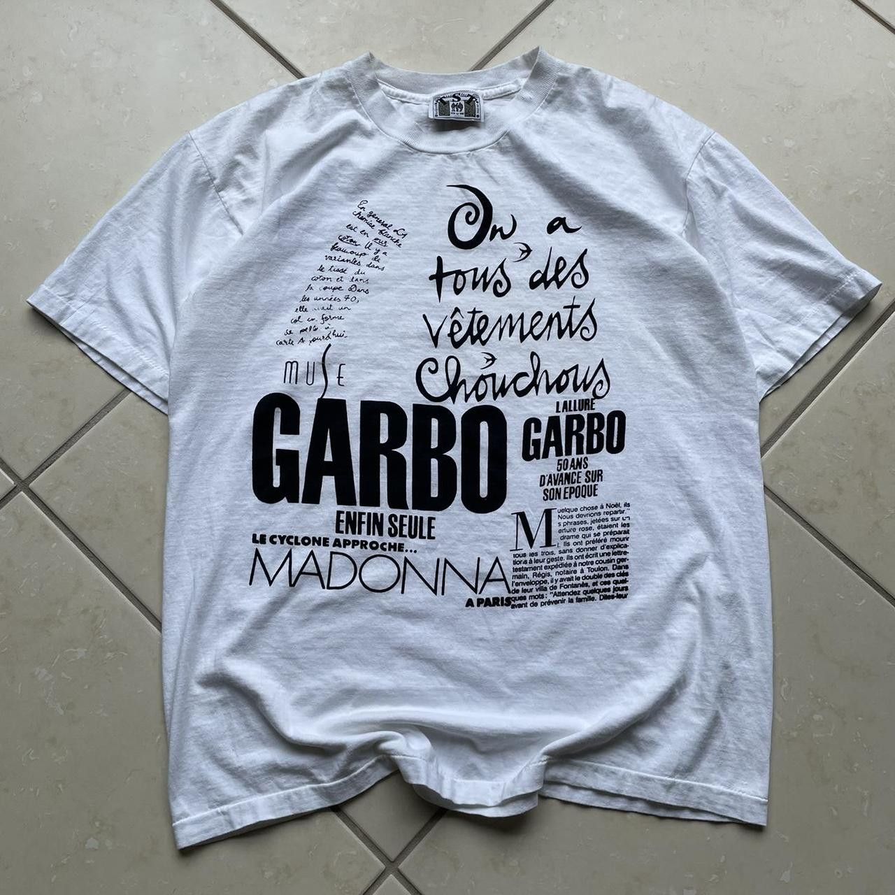 Band Tees × Vintage Vintage 90's Garbo Madonna Paris Graphic Short Sleeve Shirt Size US XL / EU 56 / 4 - 1 Thumbnail