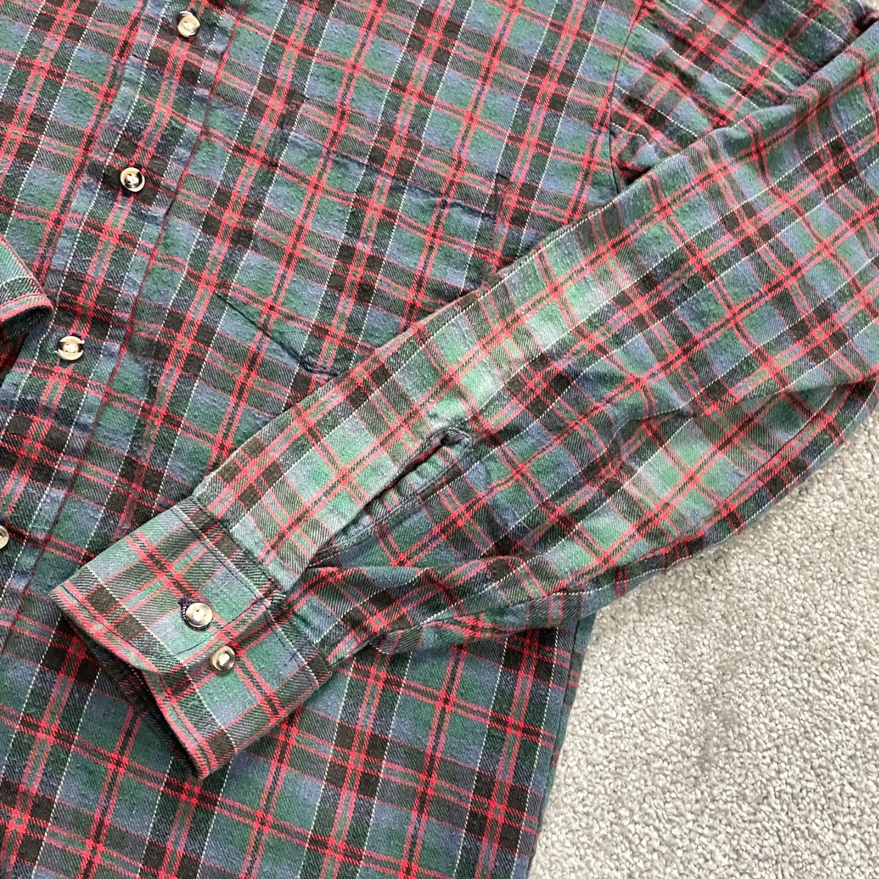 Van Heusen Van Heusen Shirt Men Medium Multicolor Plaid Flannel Long Sleeve Button-Down Casual Cotton Mens Size US M / EU 48-50 / 2 - 4 Thumbnail