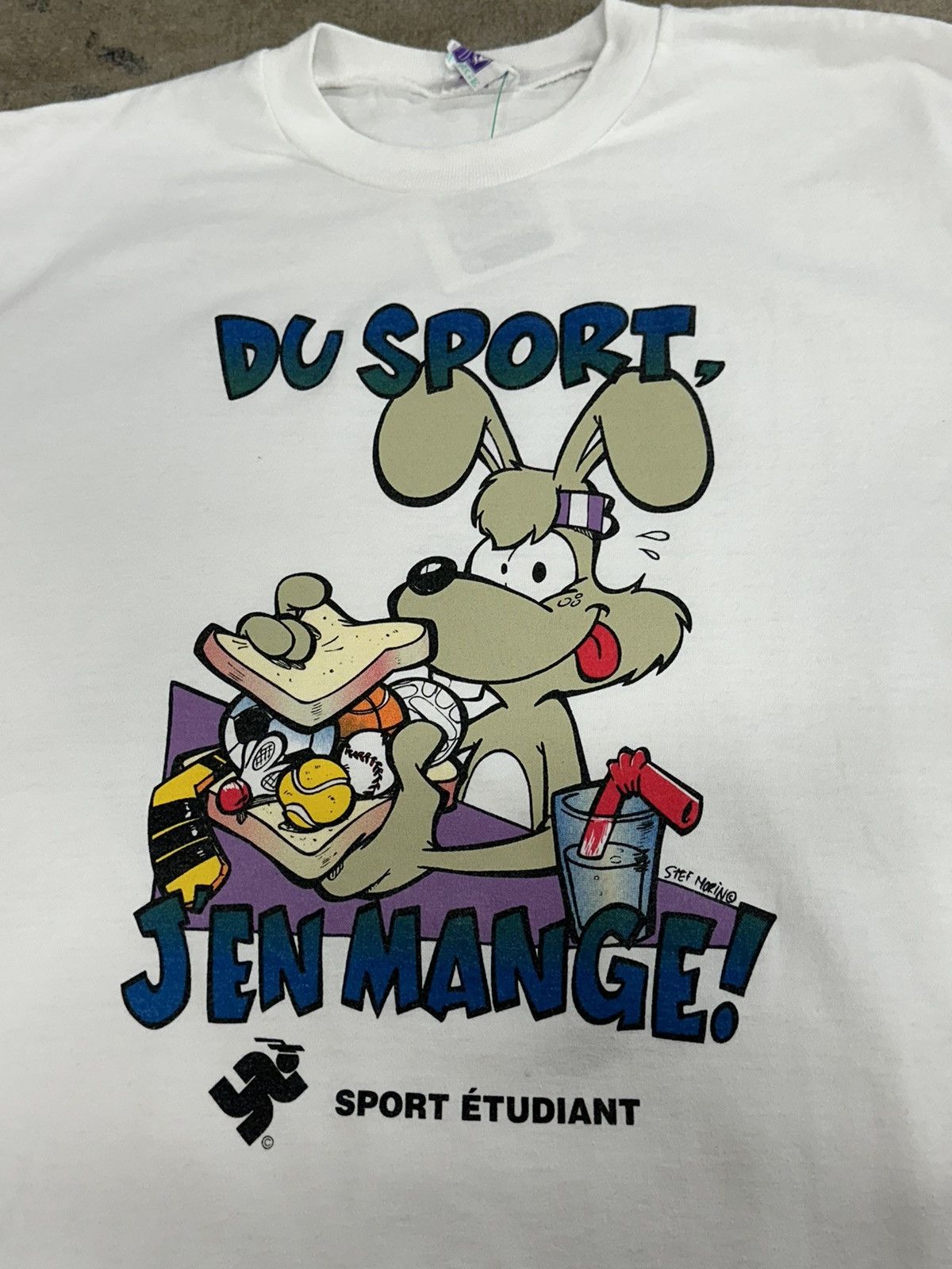 Cartoon Network × Vintage Vintage 90s Du Sport Jen Mange Cartoon T-Shirt Size US XXL / EU 58 / 5 - 4 Thumbnail