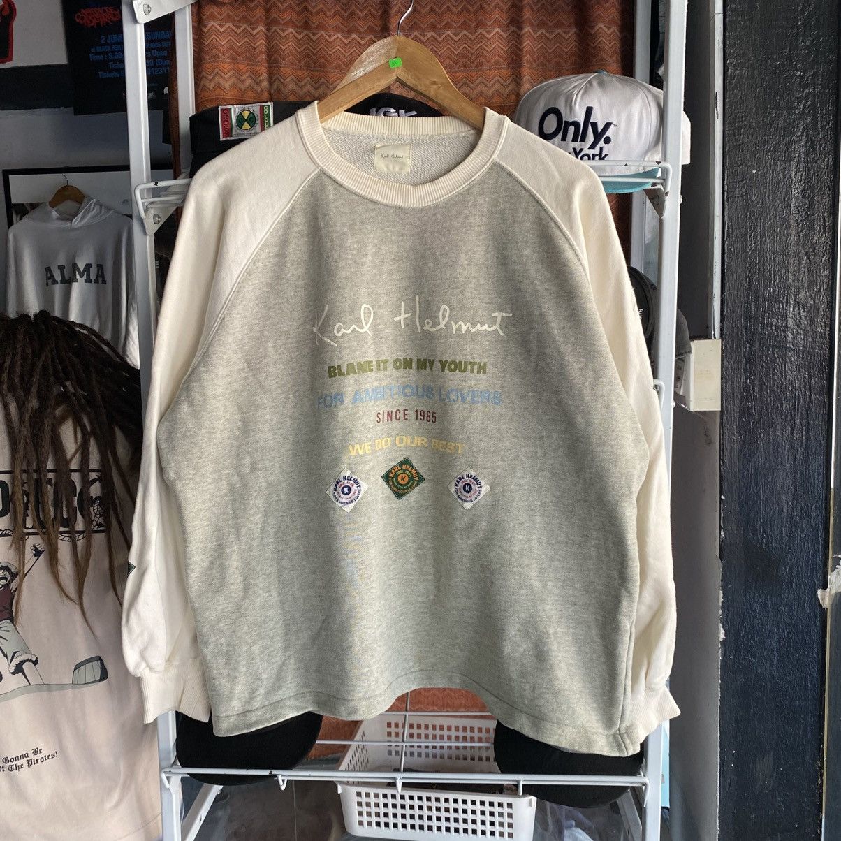 Karl Helmut 👹Vintage Karl Helmut Japanese Brand Patch Sweatshirt Size US M / EU 48-50 / 2 - 1 Thumbnail