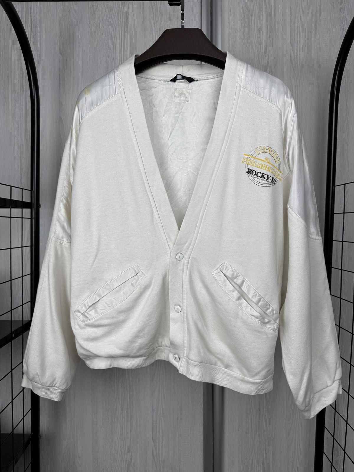 Vintage VNTG 1986 Rocky IV Stadium of Philadelphia Balboa Cardigan Size US S / EU 44-46 / 1 - 1 Thumbnail
