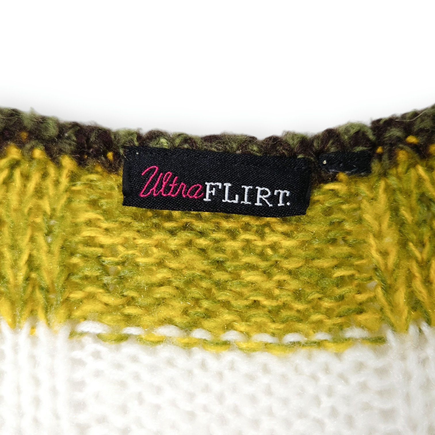 Other Ultra Flirt Striped V‑Neck Sweater Dress Green White XL EUC Size XL / US 12-14 / IT 48-50 - 3 Thumbnail