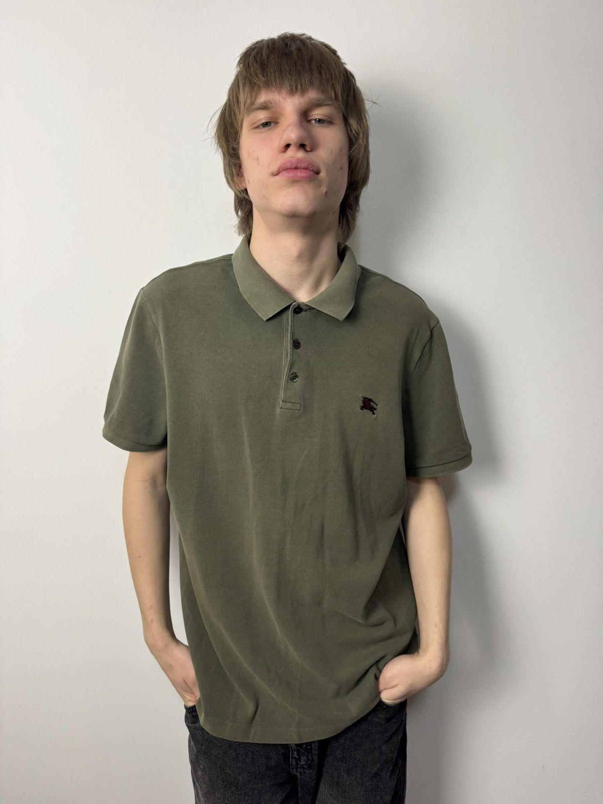 Burberry Burberry Polo big logo luxury designer olive Size US XXL / EU 58 / 5 - 2 Thumbnail