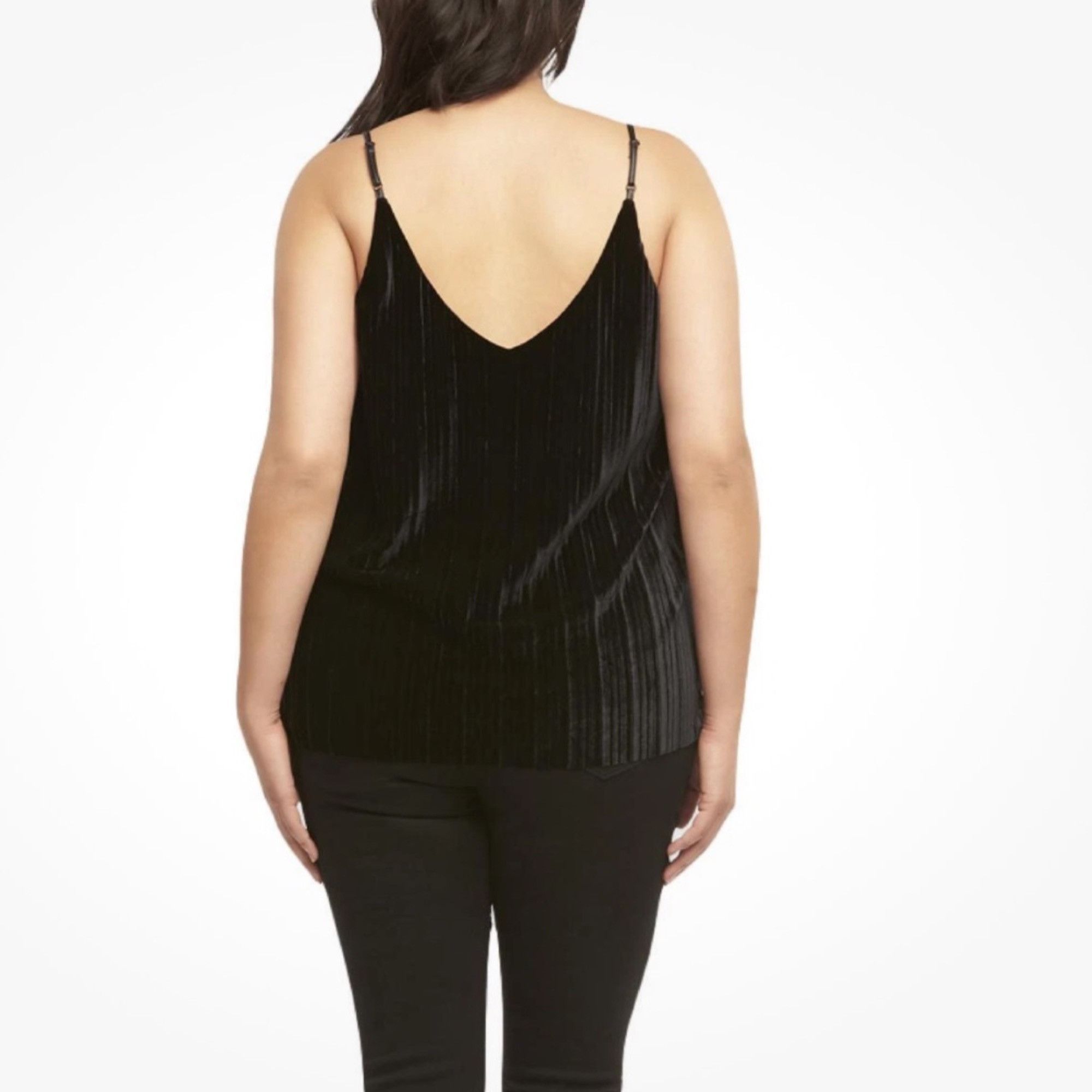 Other Tart Women’s Plus 4X Black Pleated Velvet Cami Tank Top (NWT Size 4XL / US 24-26 - 3 Thumbnail