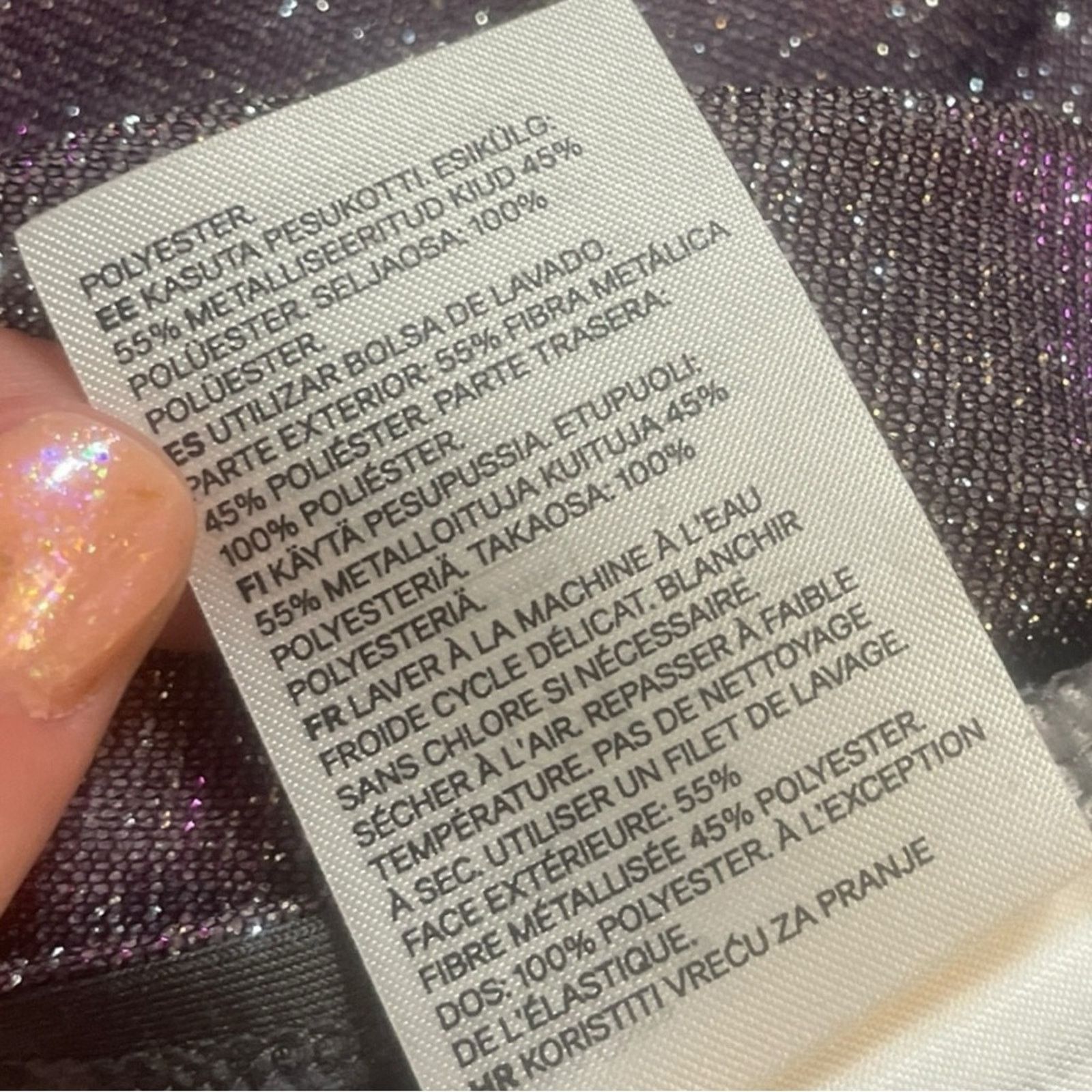H&M NWOT H&M Divided Purple/Gray Glitter Cut Out Midi Dress Size S / US 4 / IT 40 - 11 Thumbnail