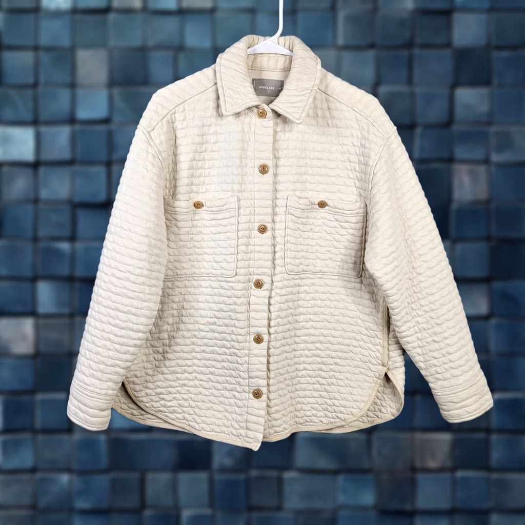 Everlane Everlane Jacket Women's M Ivory Quilted Organic Cotton" Size M / US 6-8 / IT 42-44 - 1 Thumbnail