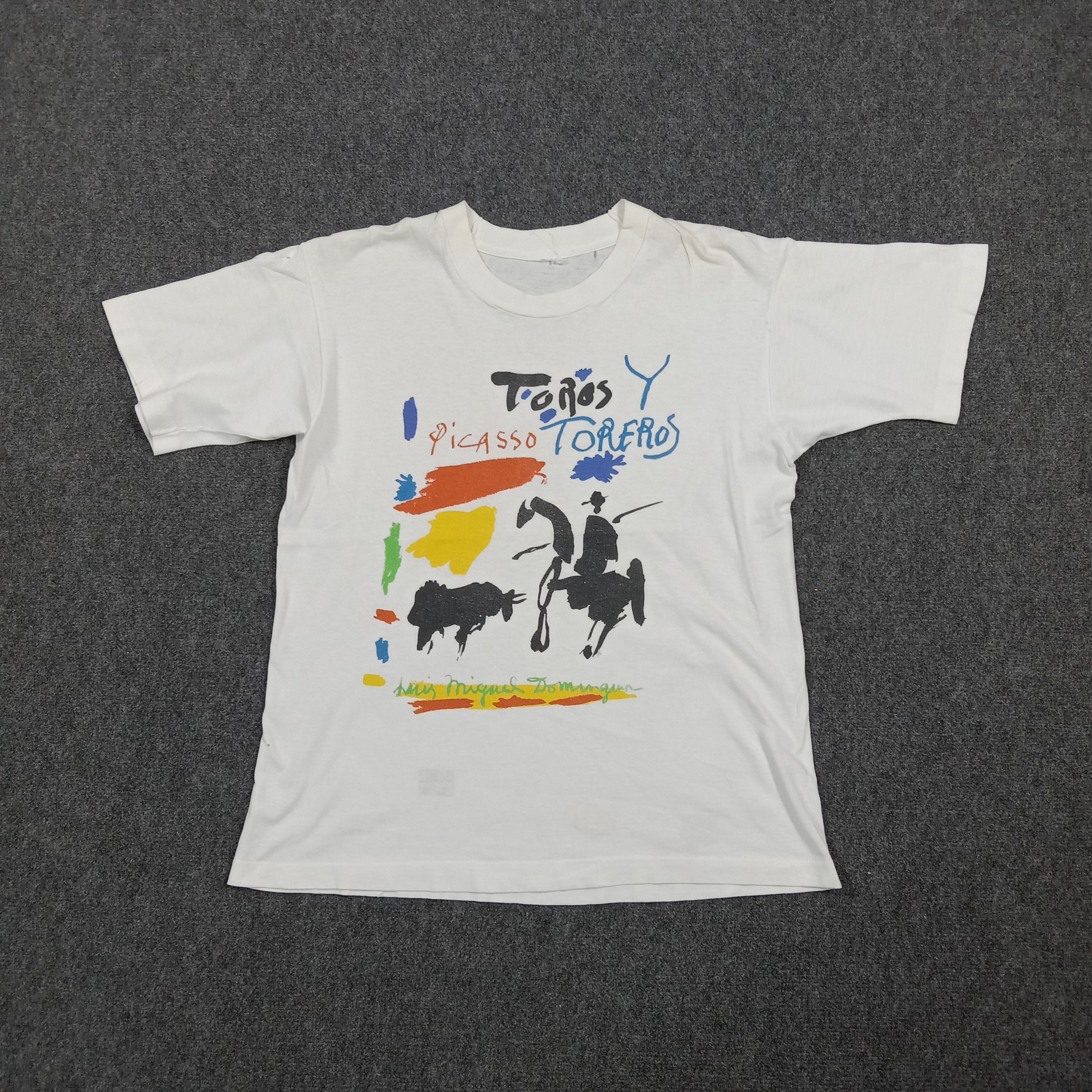 Arts & Science 90's Picasso Toros Y Torres Bullfighting Art Tshirt C294N32 Size US M / EU 48-50 / 2 - 1 Thumbnail