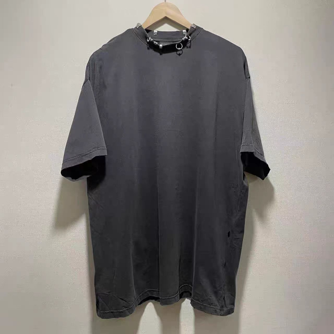 Balenciaga Black Short-Sleeve Shirt with Metal Collar Detail Size US XL / EU 56 / 4 - 1 Thumbnail