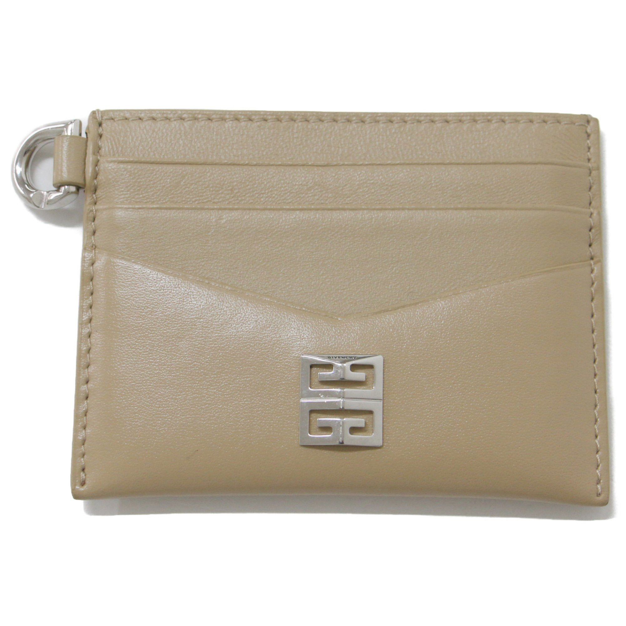 image of Givenchy Card Case Holder Beige 4G Leather Accessories Ladies, Women's