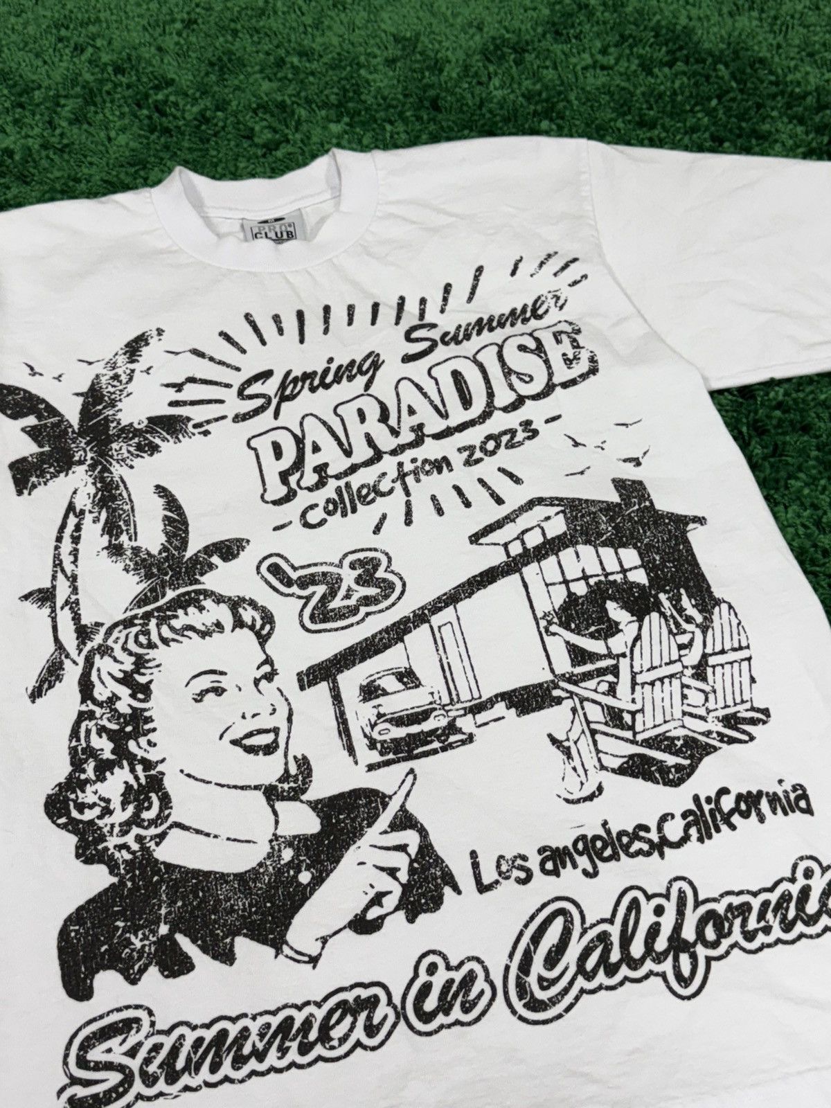 Other Pro Club Mens Heavyweight Tee White Paradise Woman Medium Size US M / EU 48-50 / 2 - 2 Thumbnail