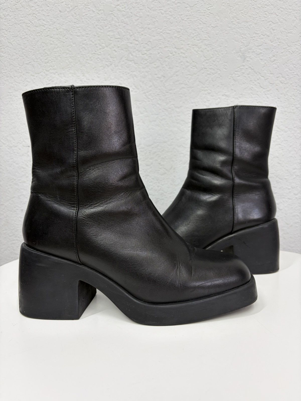 Hedi Slimane Vintage Italian AS 98 Rick Owens Style Leather Biker Boots Size US 8.5 / EU 41-42 - 10 Thumbnail