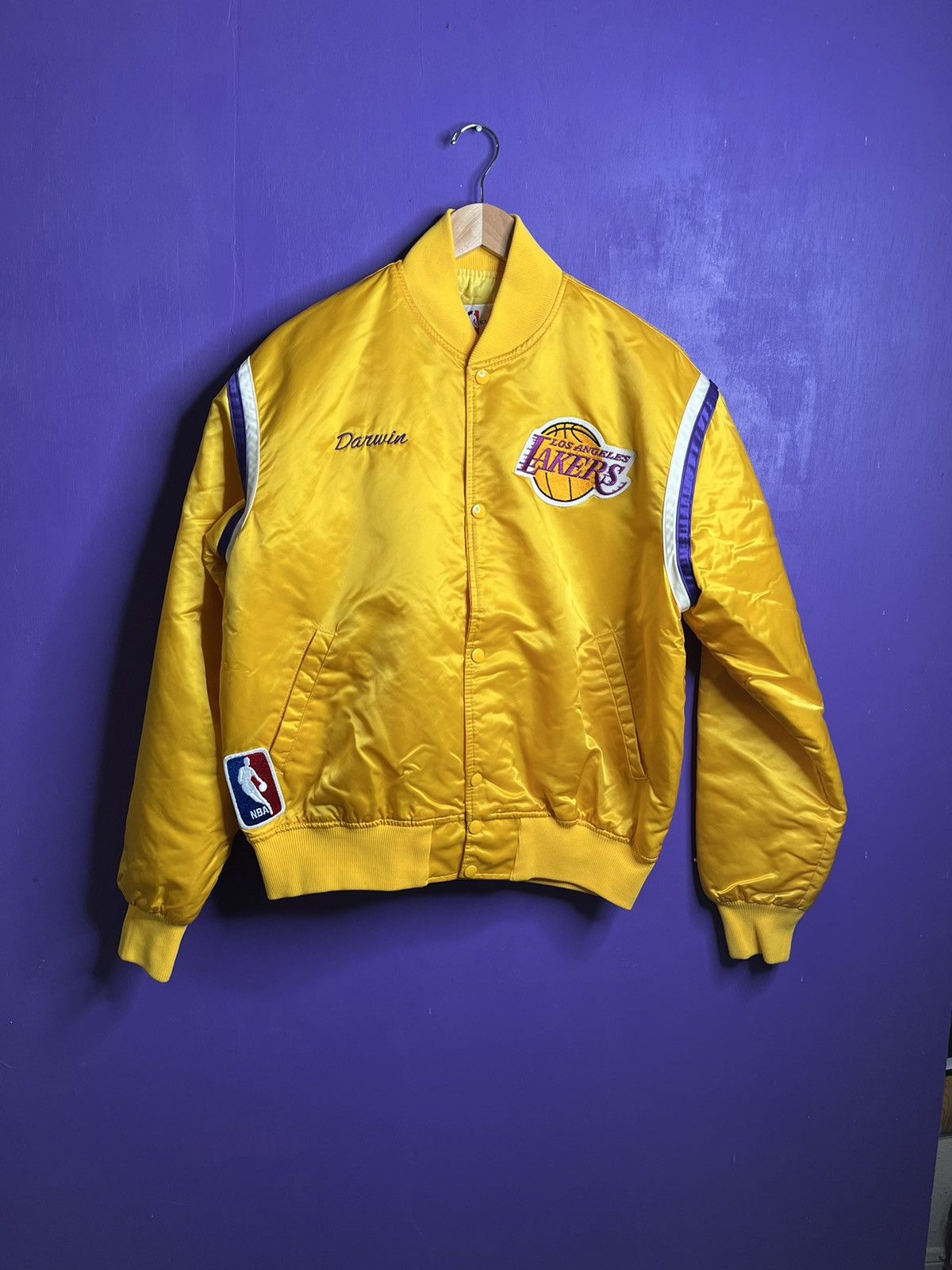 Vintage 80s Starter Darwin Los Angeles lakers satin jacket