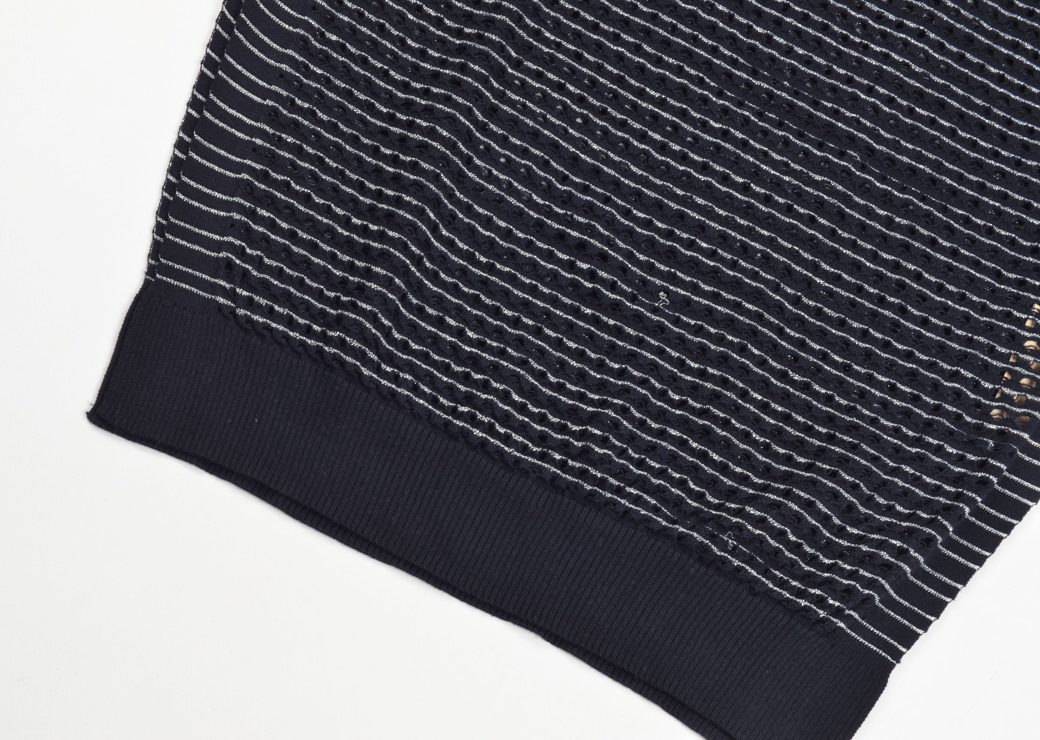 Allsaints AllSaints Navy Blue Open Knit Sleeveless Dress Size M / US 6-8 / IT 42-44 - 7 Thumbnail