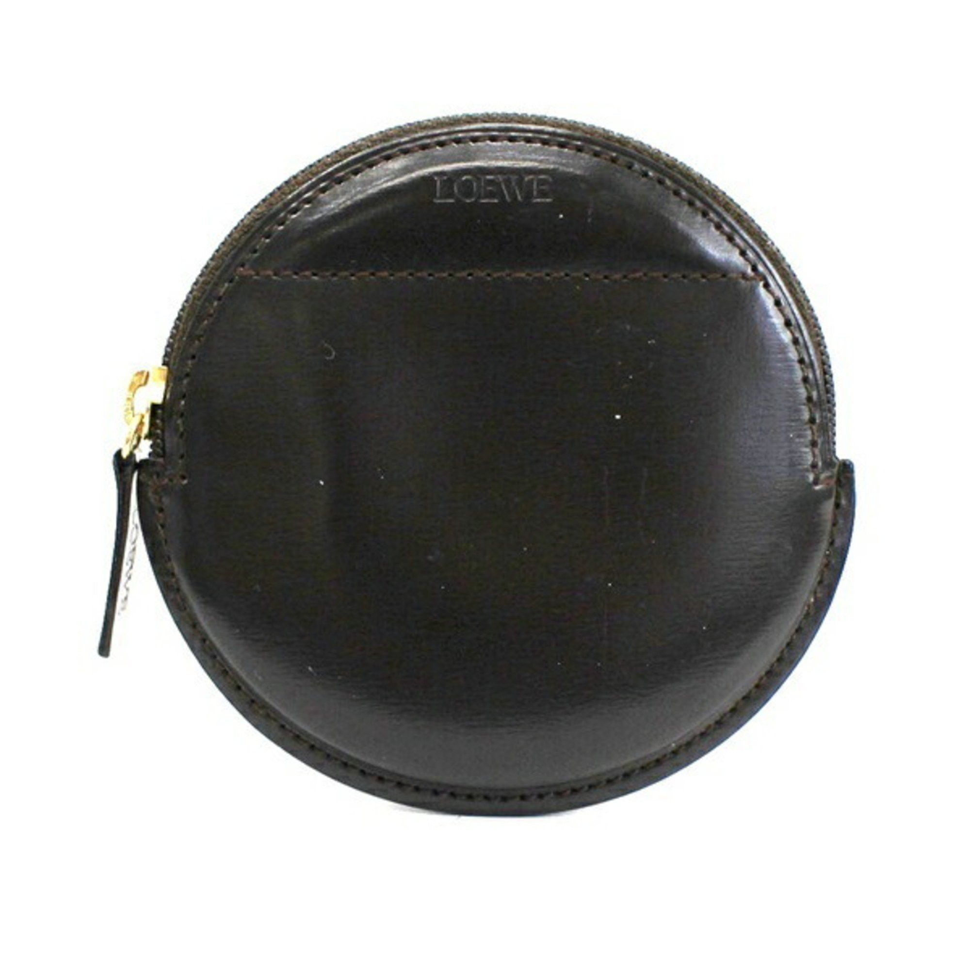 image of Loewe Coin Case Dark Brown Leather Men's Women's Purse