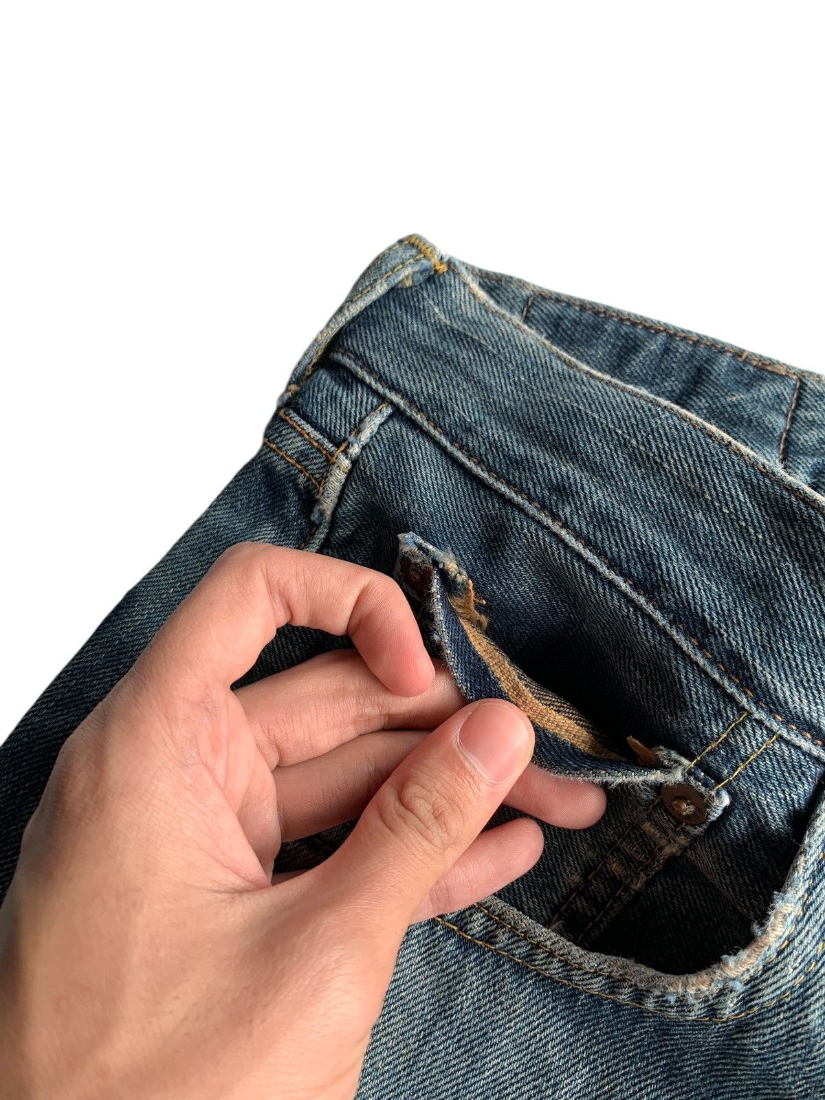 Edwin × Jean EDWIN 505X SELVEDGE DISTRESSED DENIM☠️ Size US 31 - 9 Thumbnail