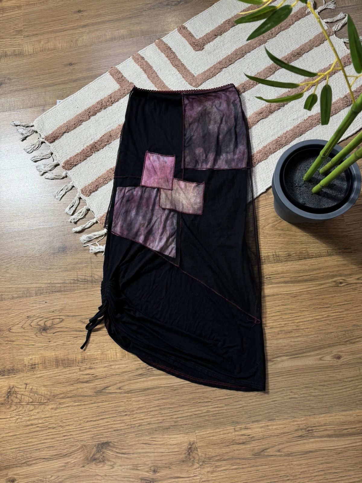 Vintage VINTAGE CACHE CACHE MESH PATCHWORK MAXI SKIRT Size 25" / US 0 / IT 36 - 1 Thumbnail
