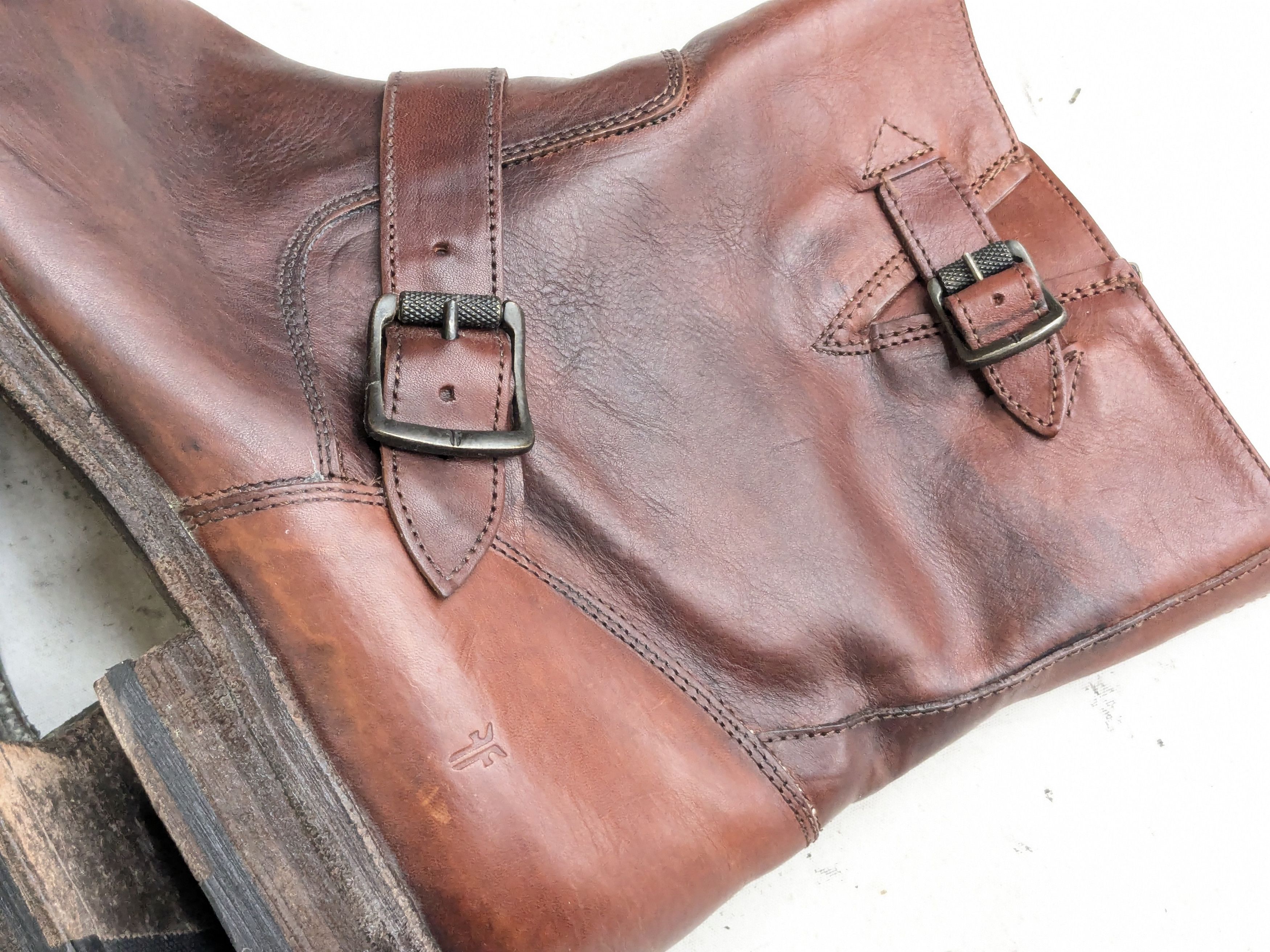 Frye Frye Engineer Boots Brown Leather 13 D Leather Buckle Punk Size US 13 / EU 46 - 8 Thumbnail