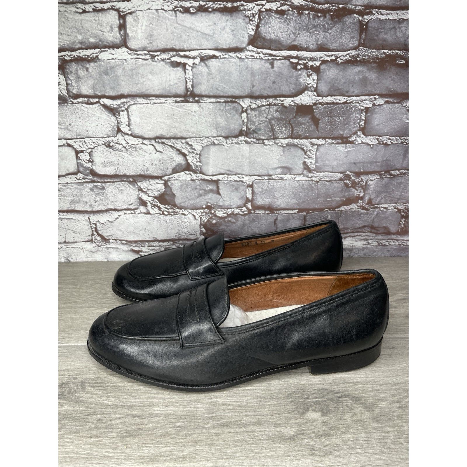 Paolo Mondo Paolo Mando Firenze Black Leather Penny Loafers Dress Shoes Size US 12 / EU 45 - 21 Thumbnail