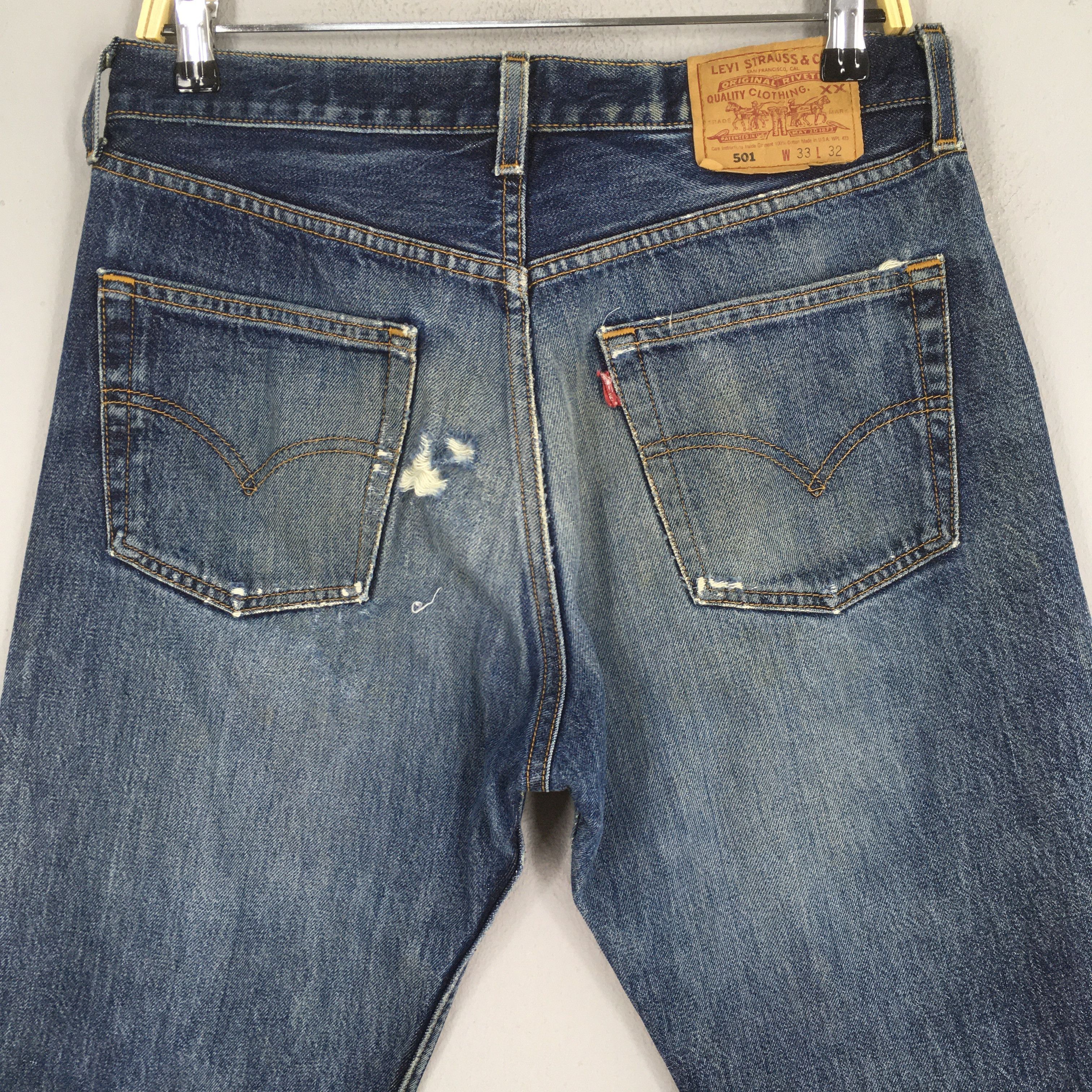 Levi's Size 31x31 Vintage Levi's 501 Faded Distressed Jeans S1586 Size US 31 - 8 Thumbnail